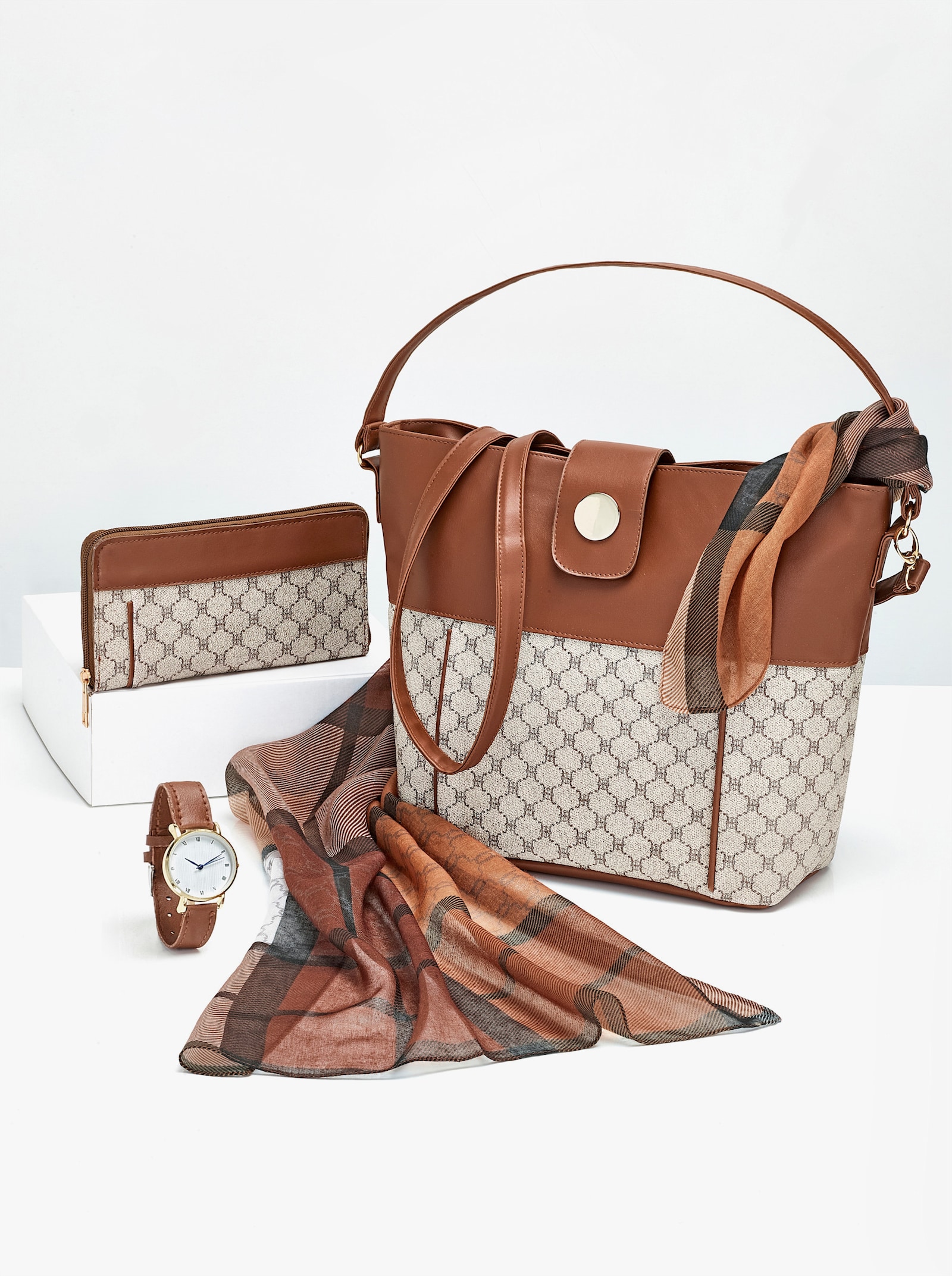 4tlg. Accessoires-Set - braun