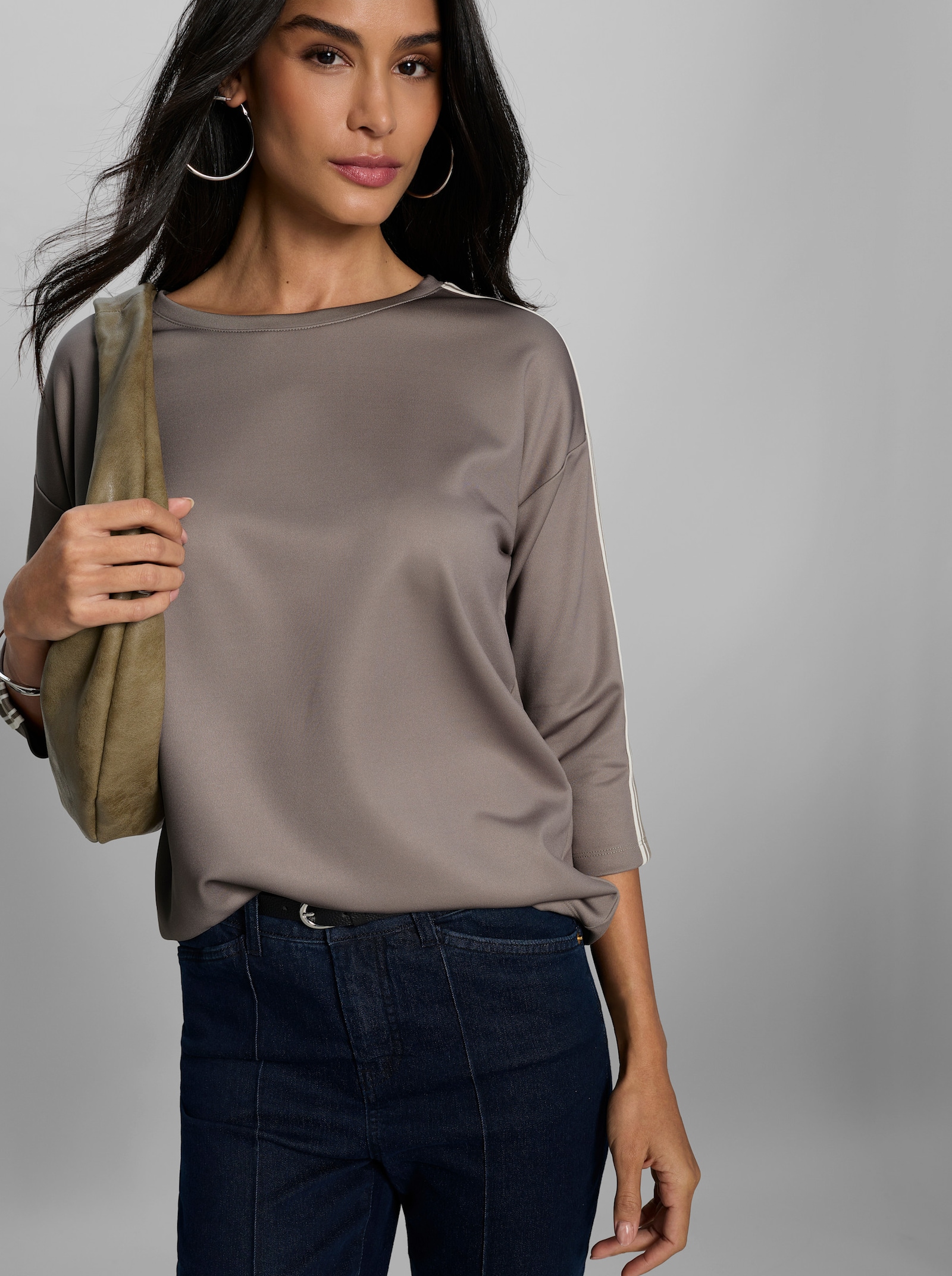 heine Sweatshirt mit Modal - taupe