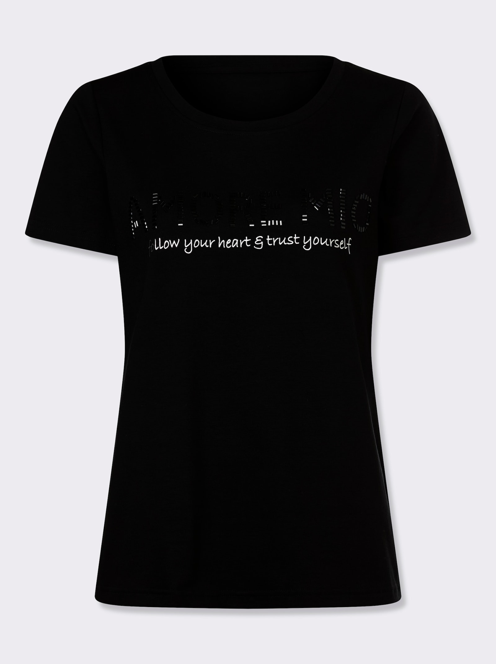 heine T-shirt à manches courtes avec inscription - noir