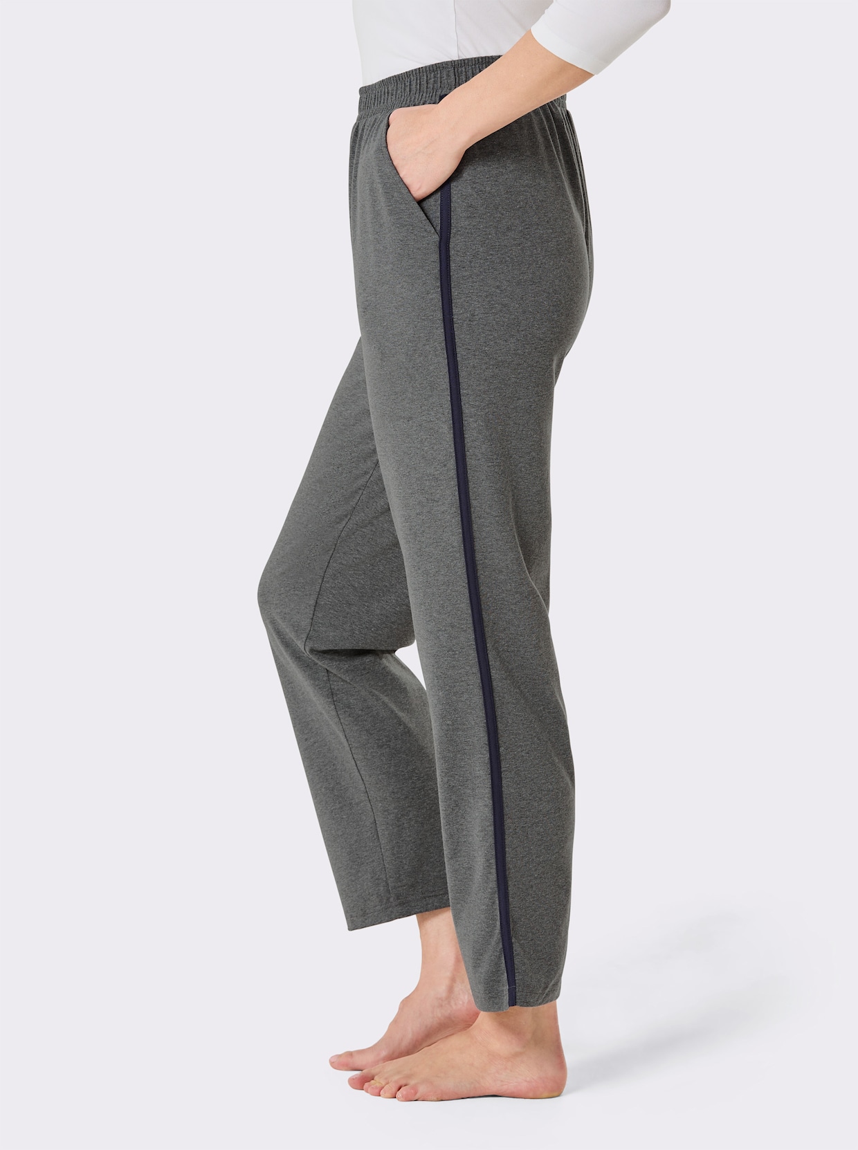 feel good Broek - marine + antraciet gemêleerd