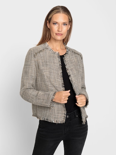 heine Blazer in offener Form - schwarz-sand-gemustert