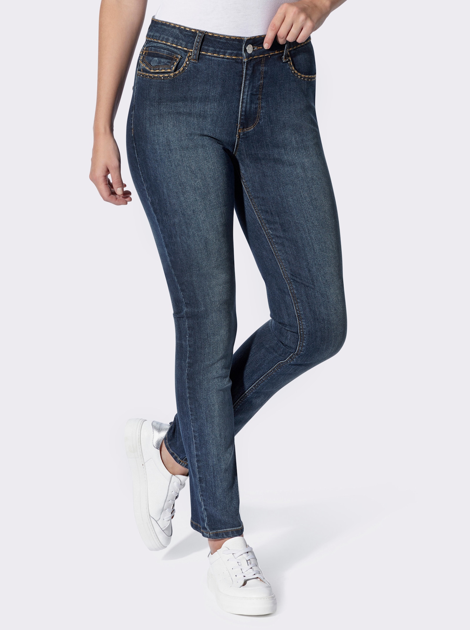heine Jeans mit Kontrastnähten - dark blue