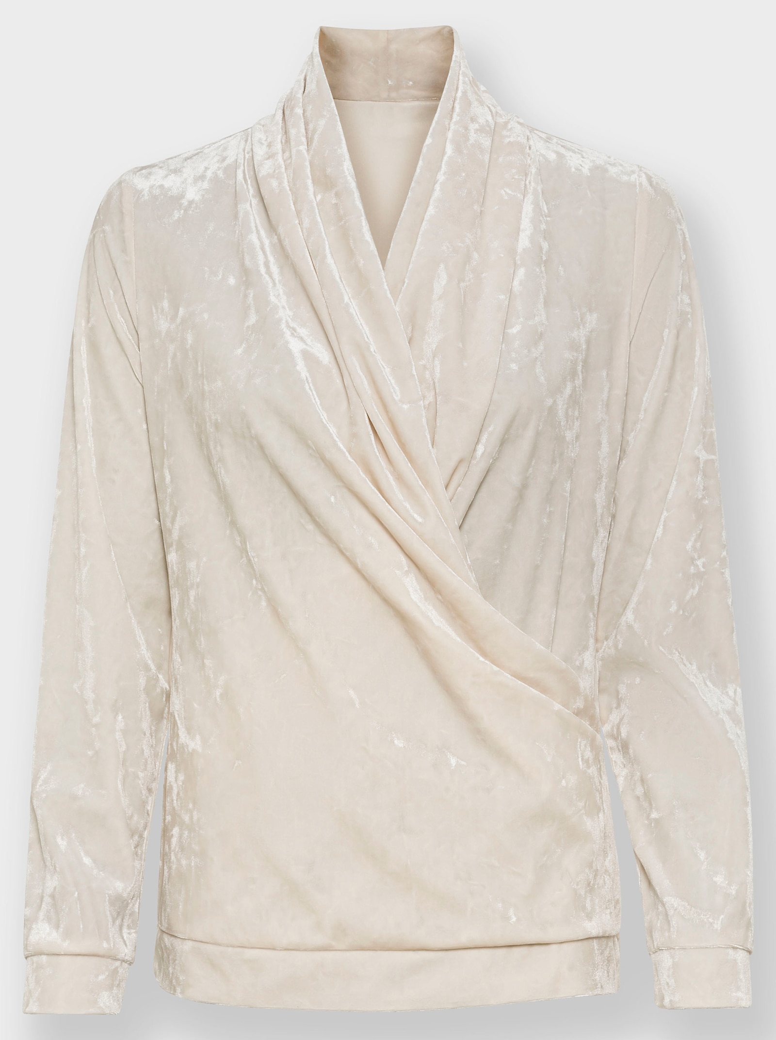 heine Shirt met lange mouwen en fluweelglans - ivoorkleur