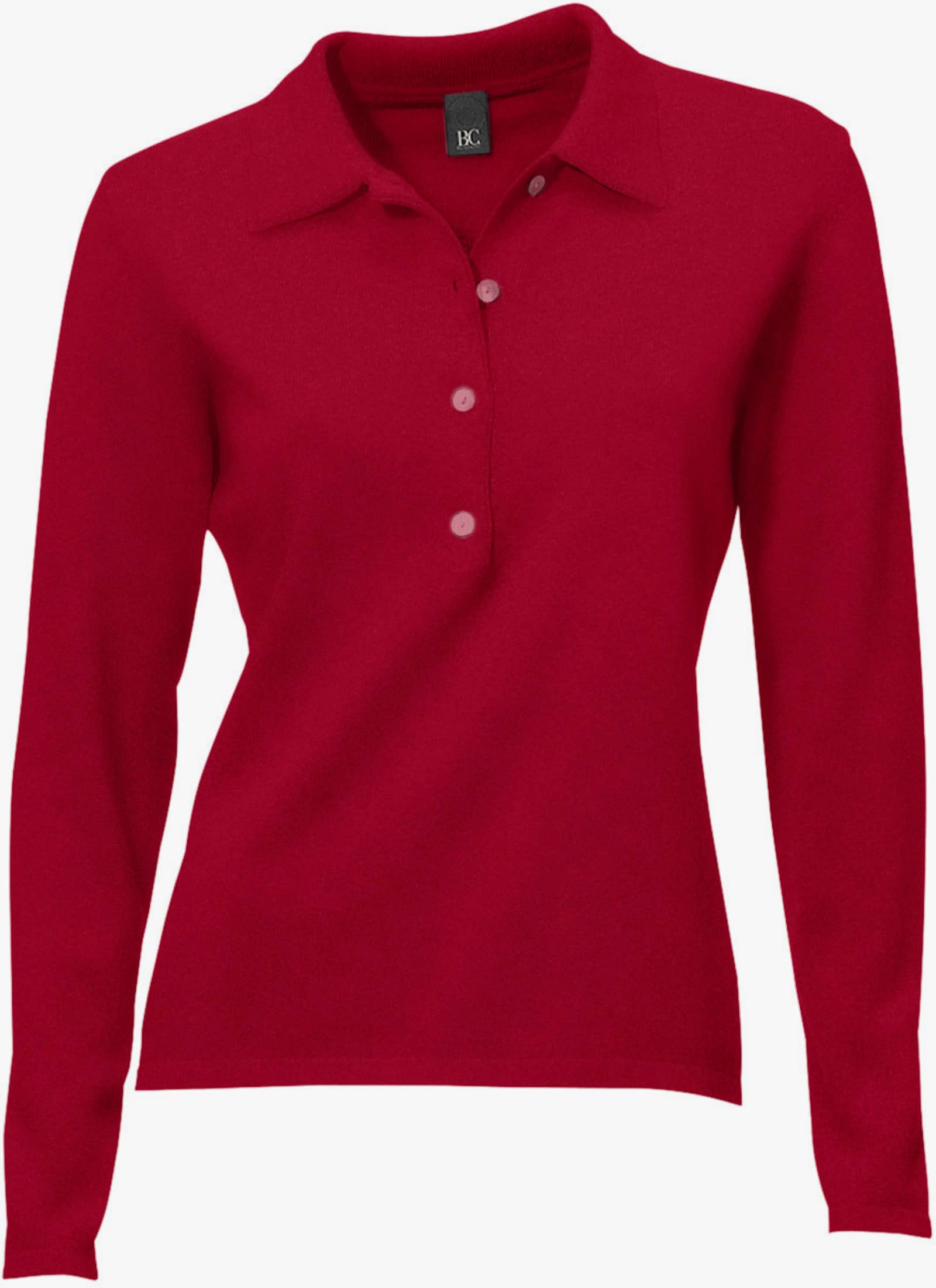 heine Polopullover mit Knopfleiste - rot