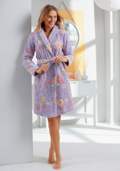 feel good Bademantel - lavendel-koralle