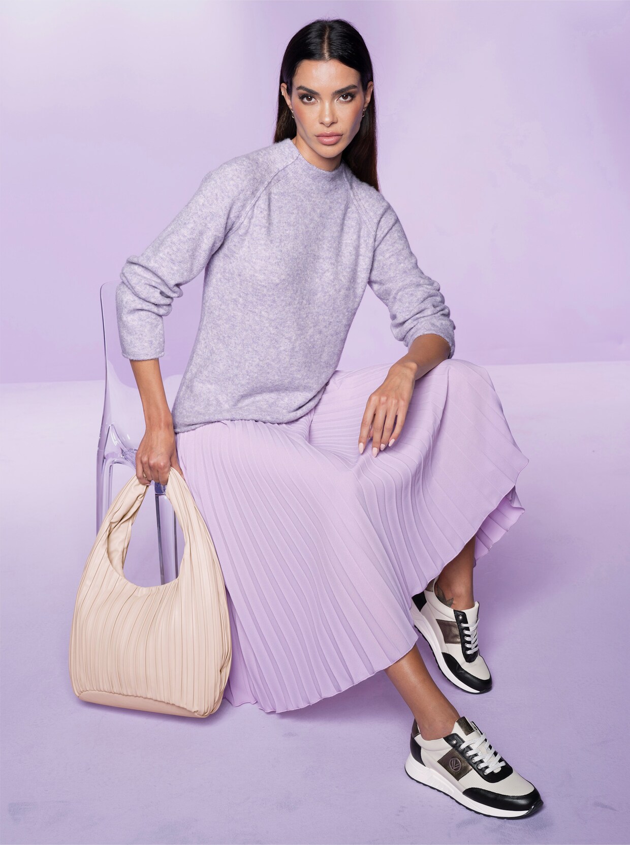 heine Pullover - flieder-meliert