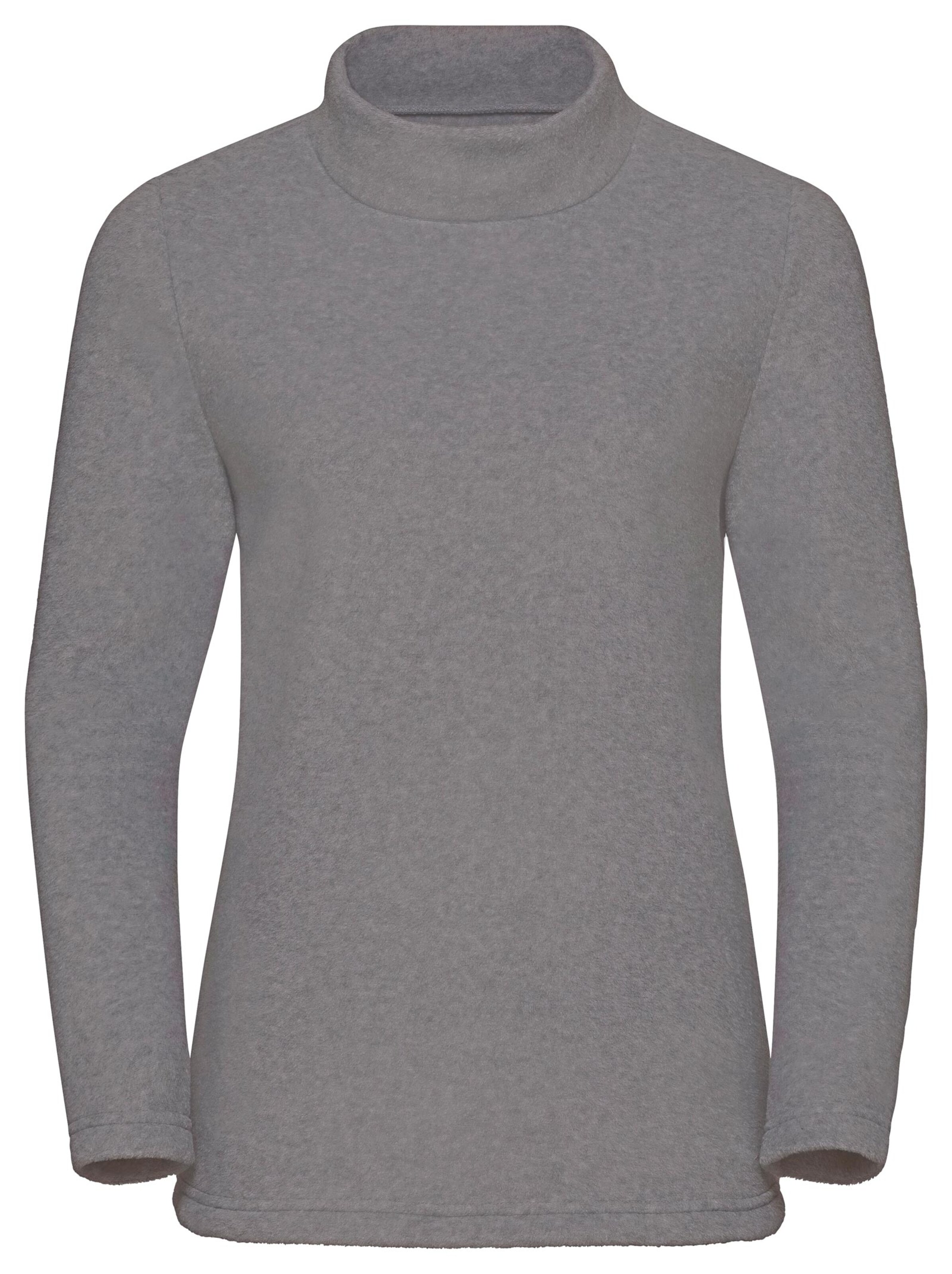 Fleece-Shirt - hellgrau-meliert