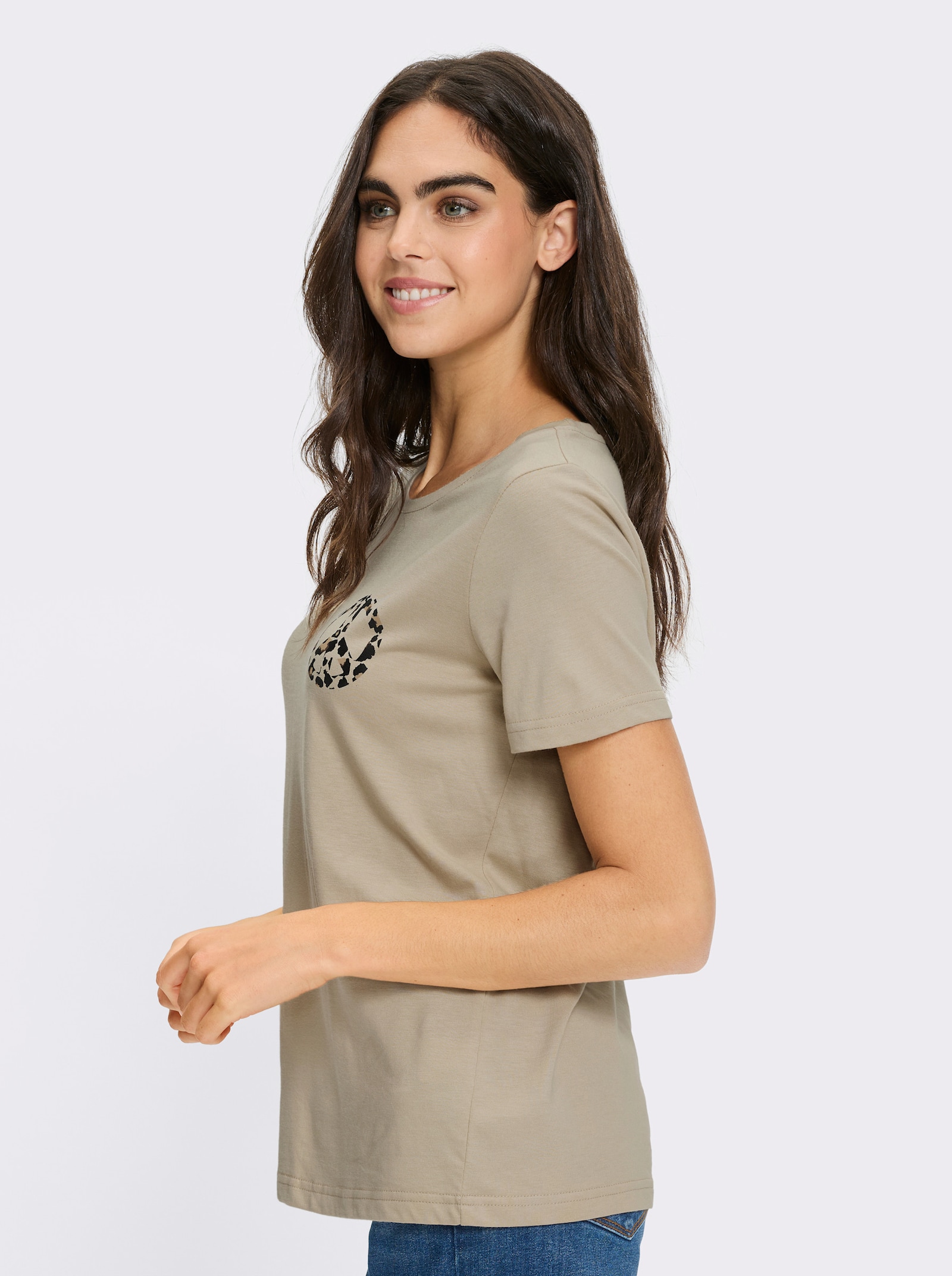 heine Shirt mit Leo-Dessin - sand