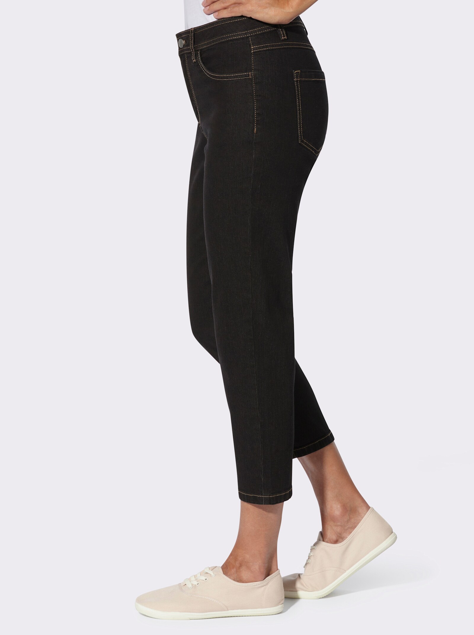 7/8-Jeans in 5-Pocket-Form - black denim