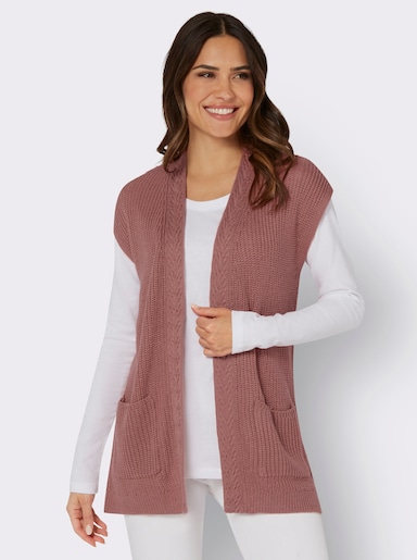 Pletená vesta - růžové dřevo