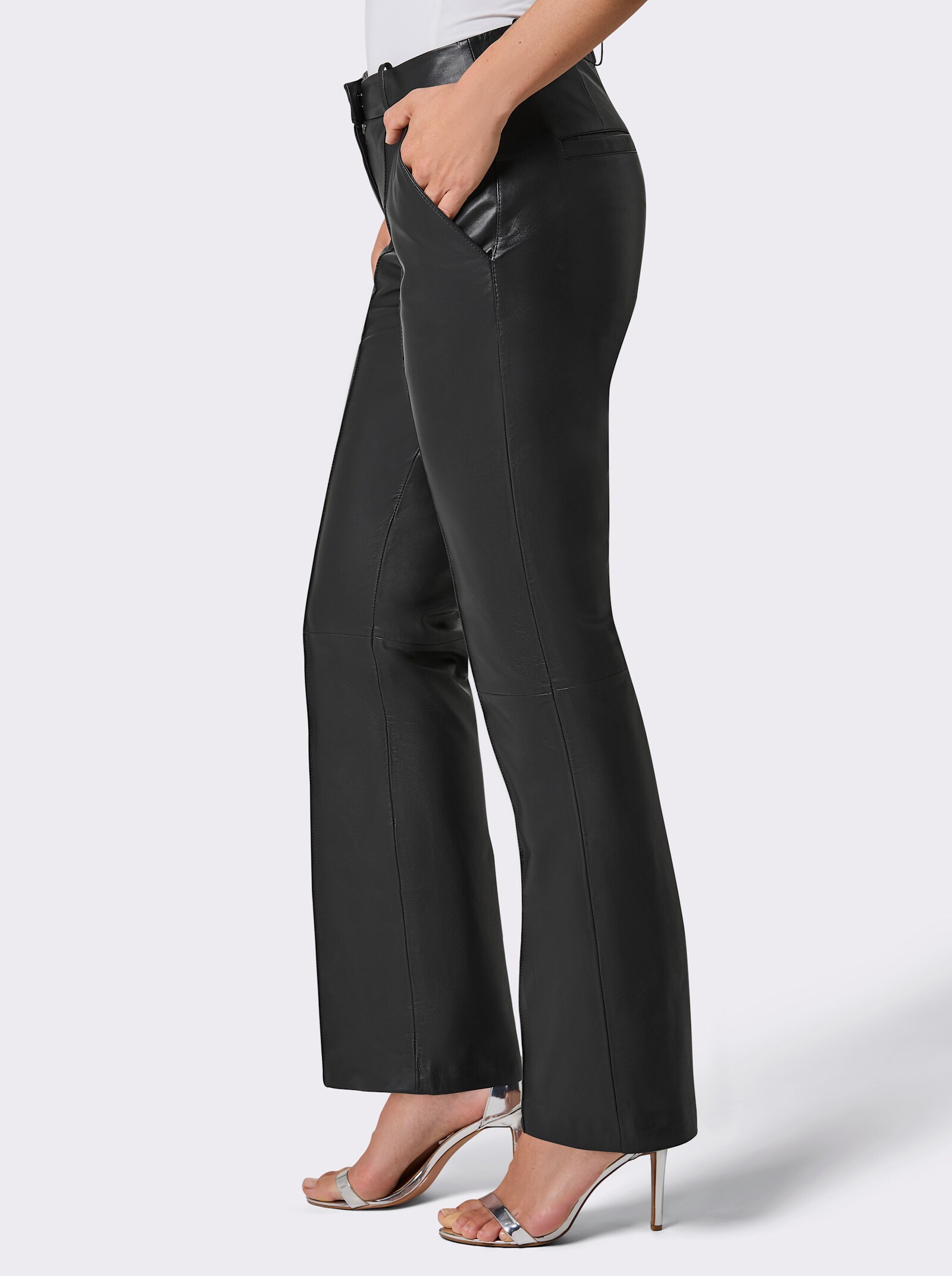 Mainpol Lederhose mit Biesen - schwarz