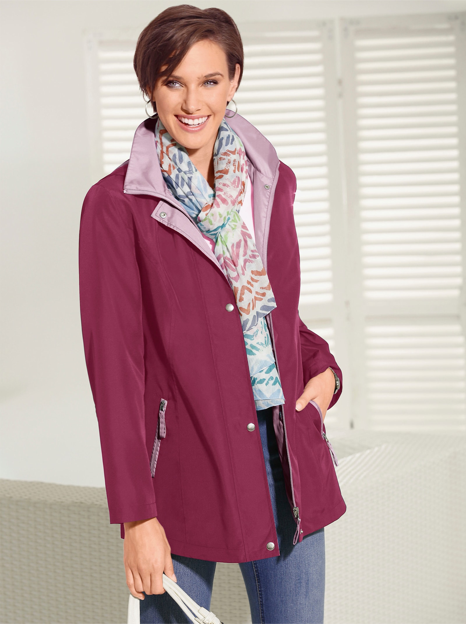 Funktionsjacke wind- und wasserabweisend - brombeer