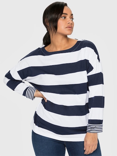sheego Langarmshirt - marine