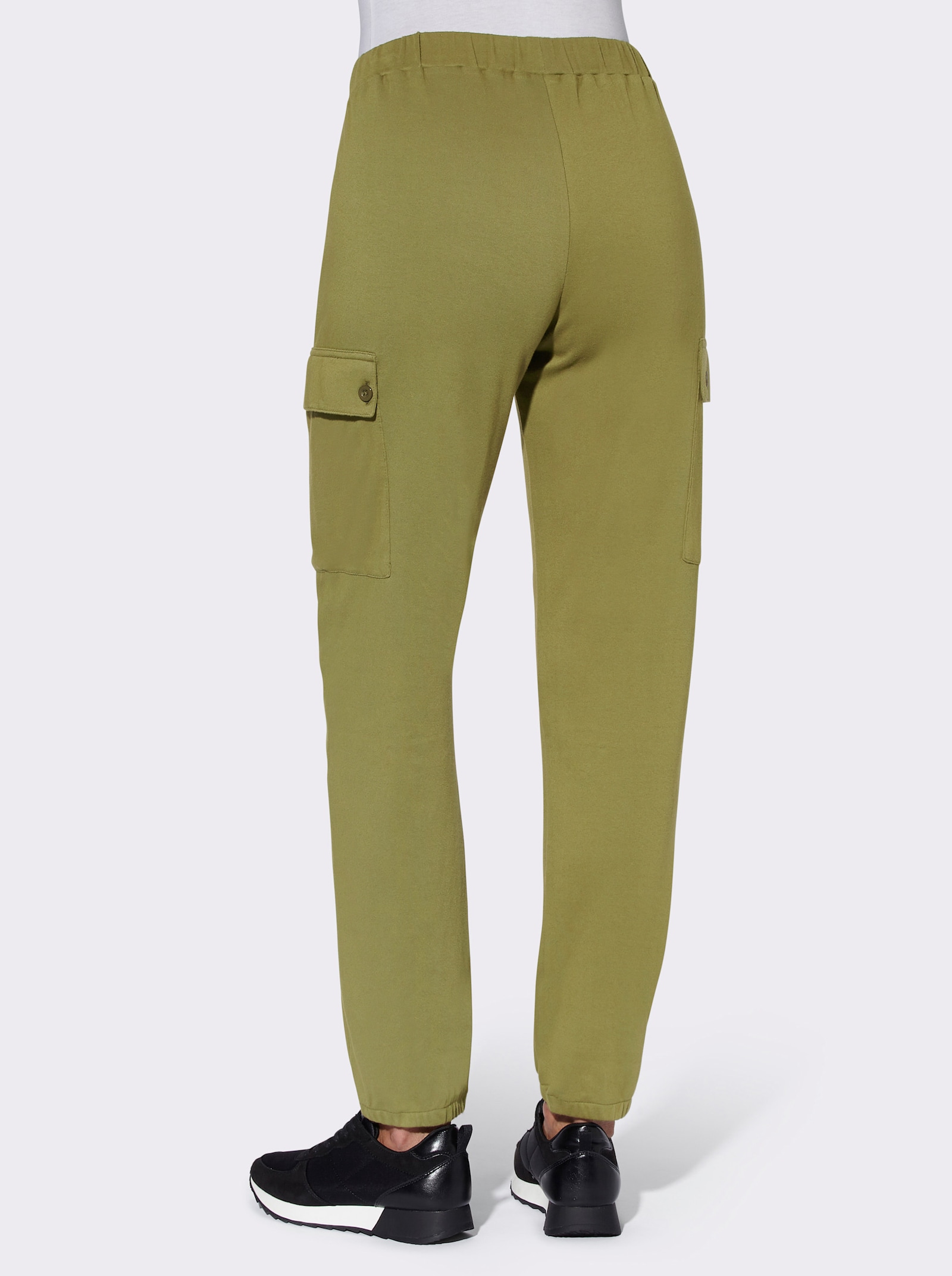 Sweathose mit seitlichen Pattentaschen - oliv