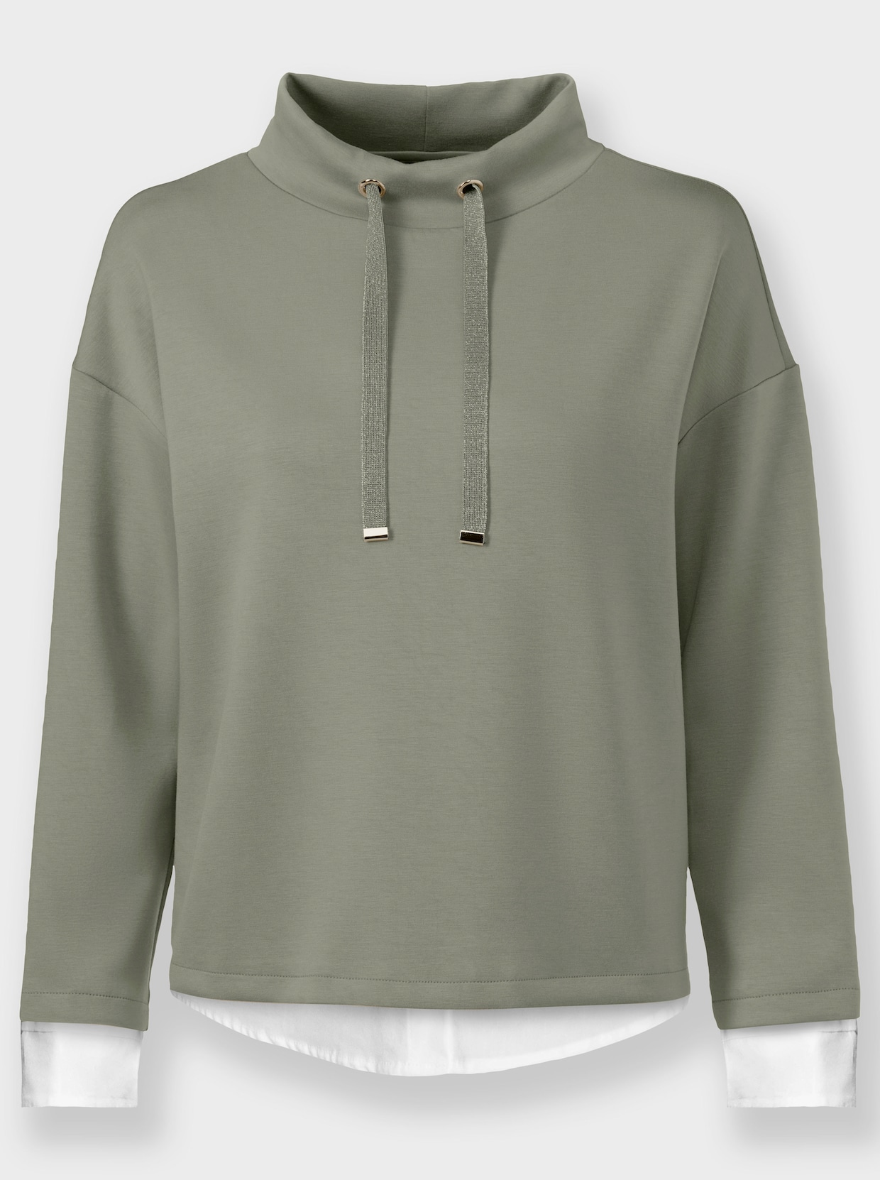 heine Stehkragenshirt in 2-in-1 Optik - khaki