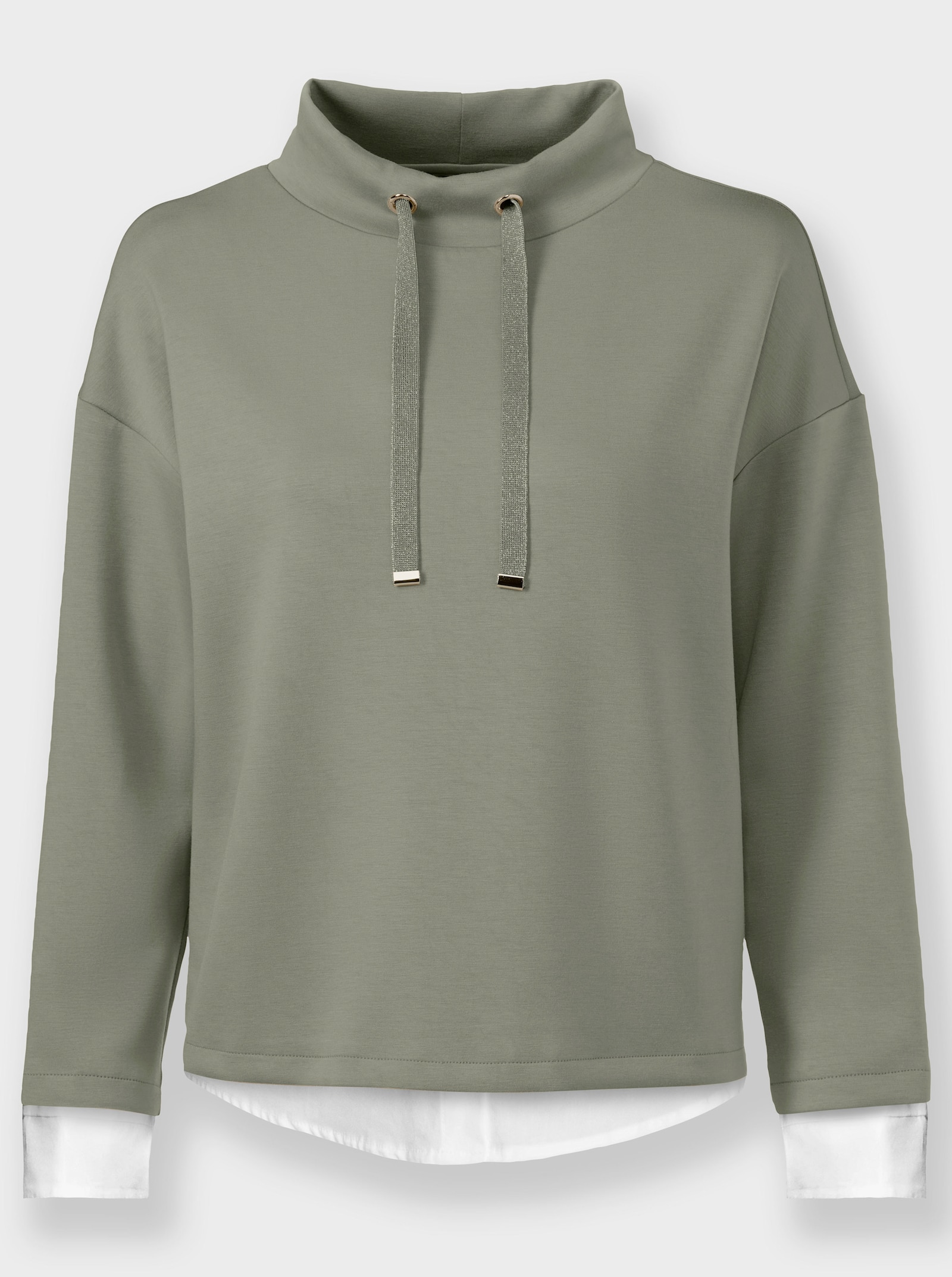 heine Stehkragenshirt in 2-in-1 Optik - khaki