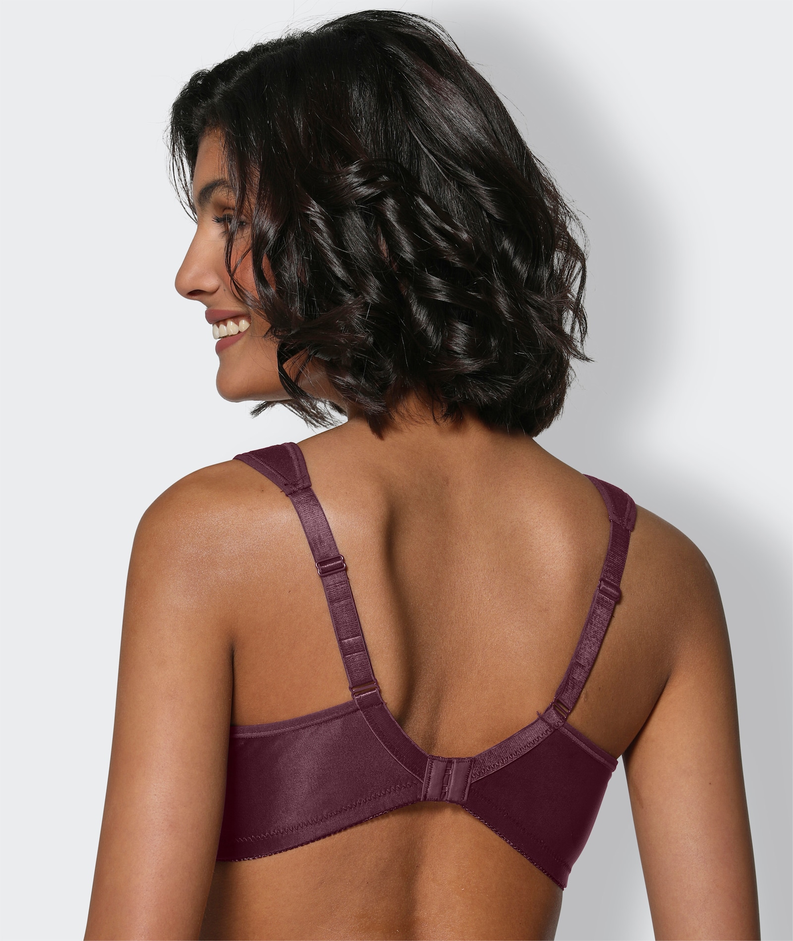 wäschepur Comfortbeha zonder beugel met transparante inzetten - bordeaux