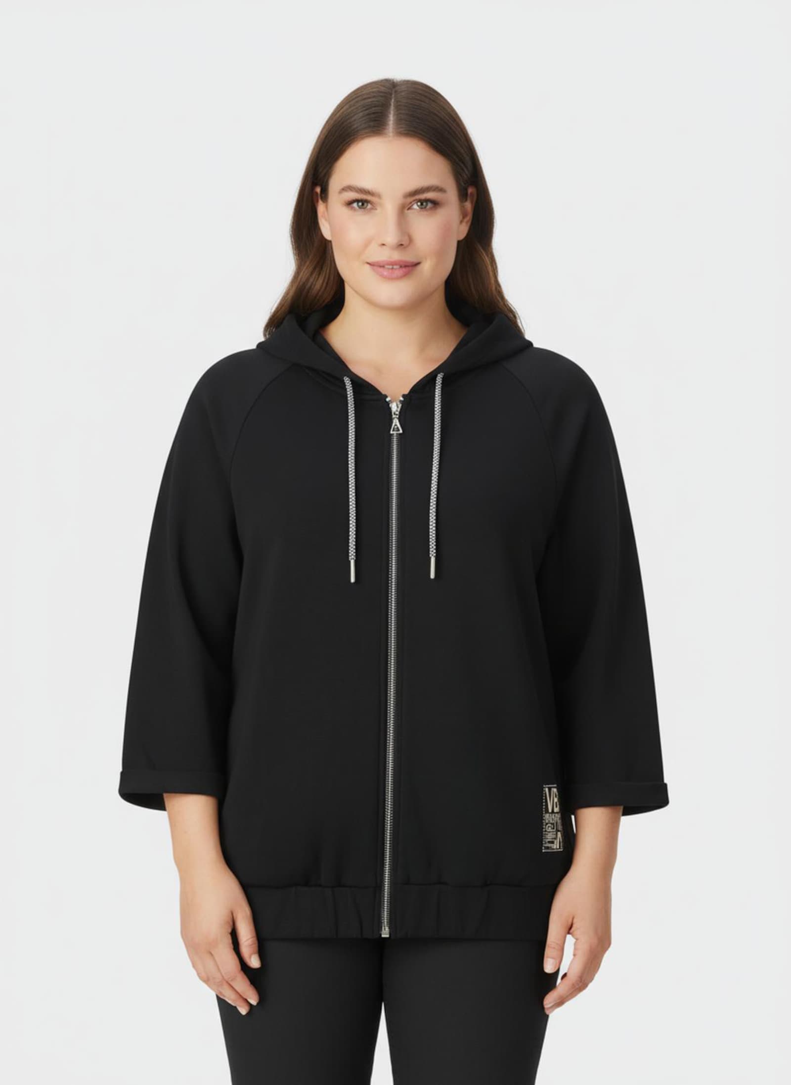 Shirtjacke mit Kapuze - schwarz