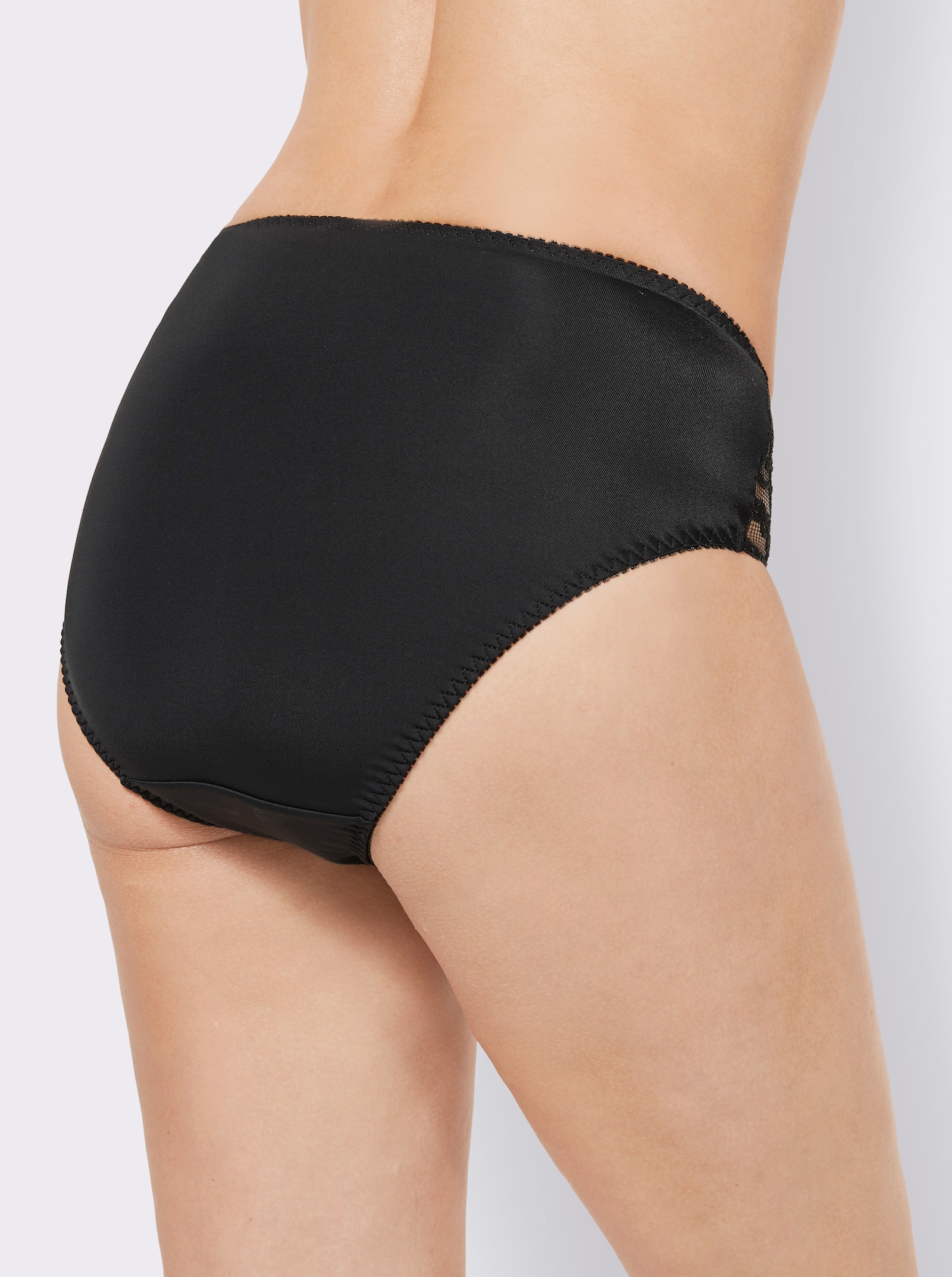 Sassa Slip mit seitlichen Einsätzen - weiss + schwarz