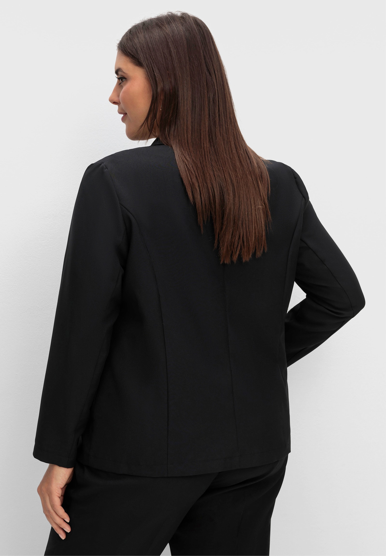 Blusenblazer mit Wiener Nähten - schwarz