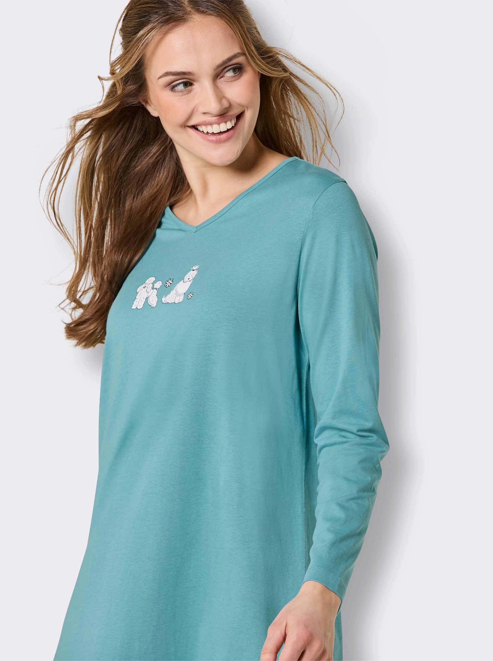 wäschepur Sleepshirts mit Hunde-Motiv - ozean + violett