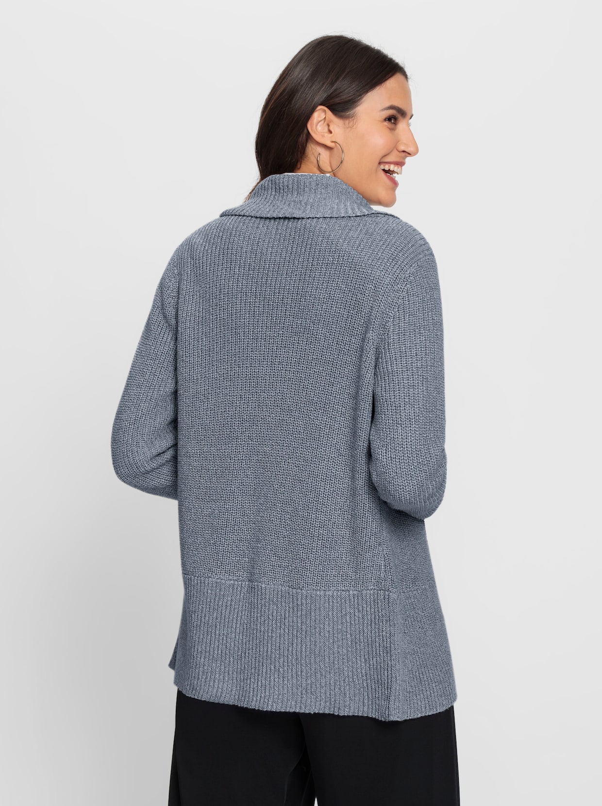 Strickjacke - rauchblau-meliert