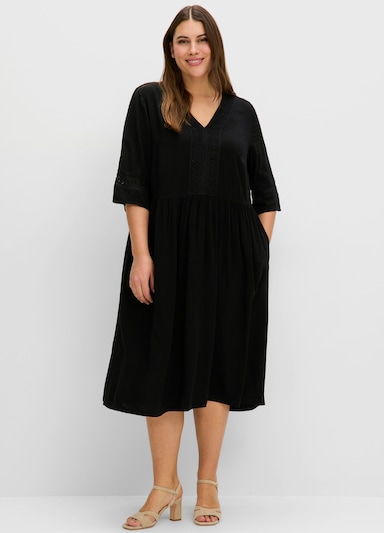 sheego A-Linien-Kleid - schwarz