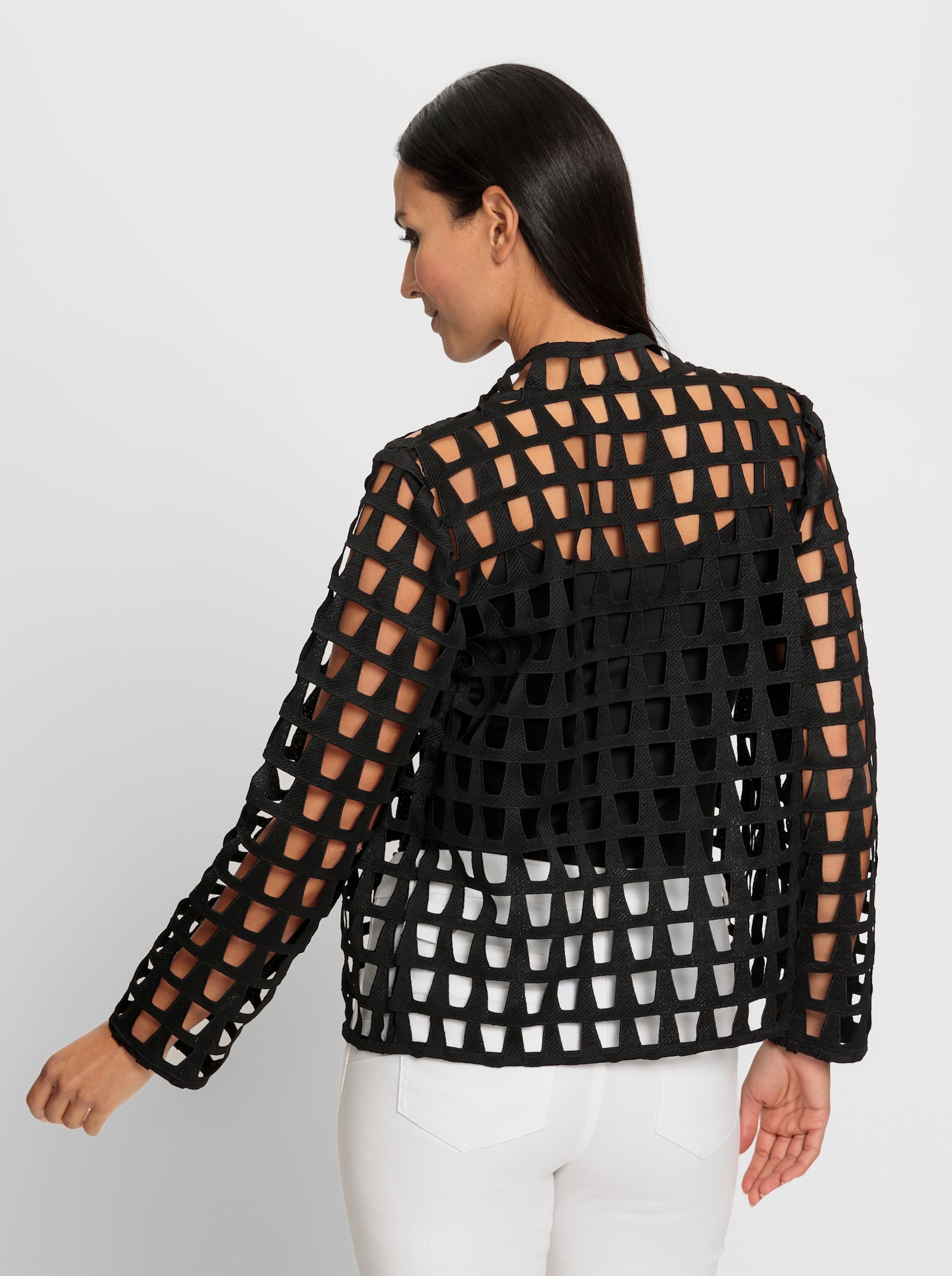 heine Blazer chemisier avec motif ajouré - noir à motifs