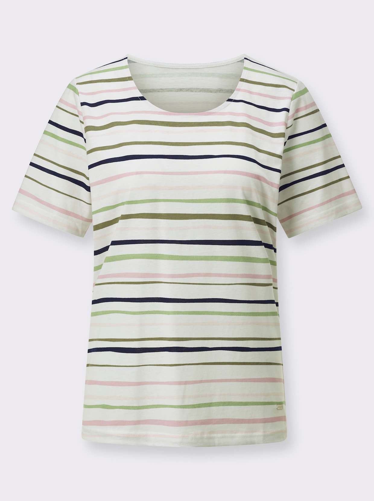 Shirt met print - wit/eucalyptus gestreept