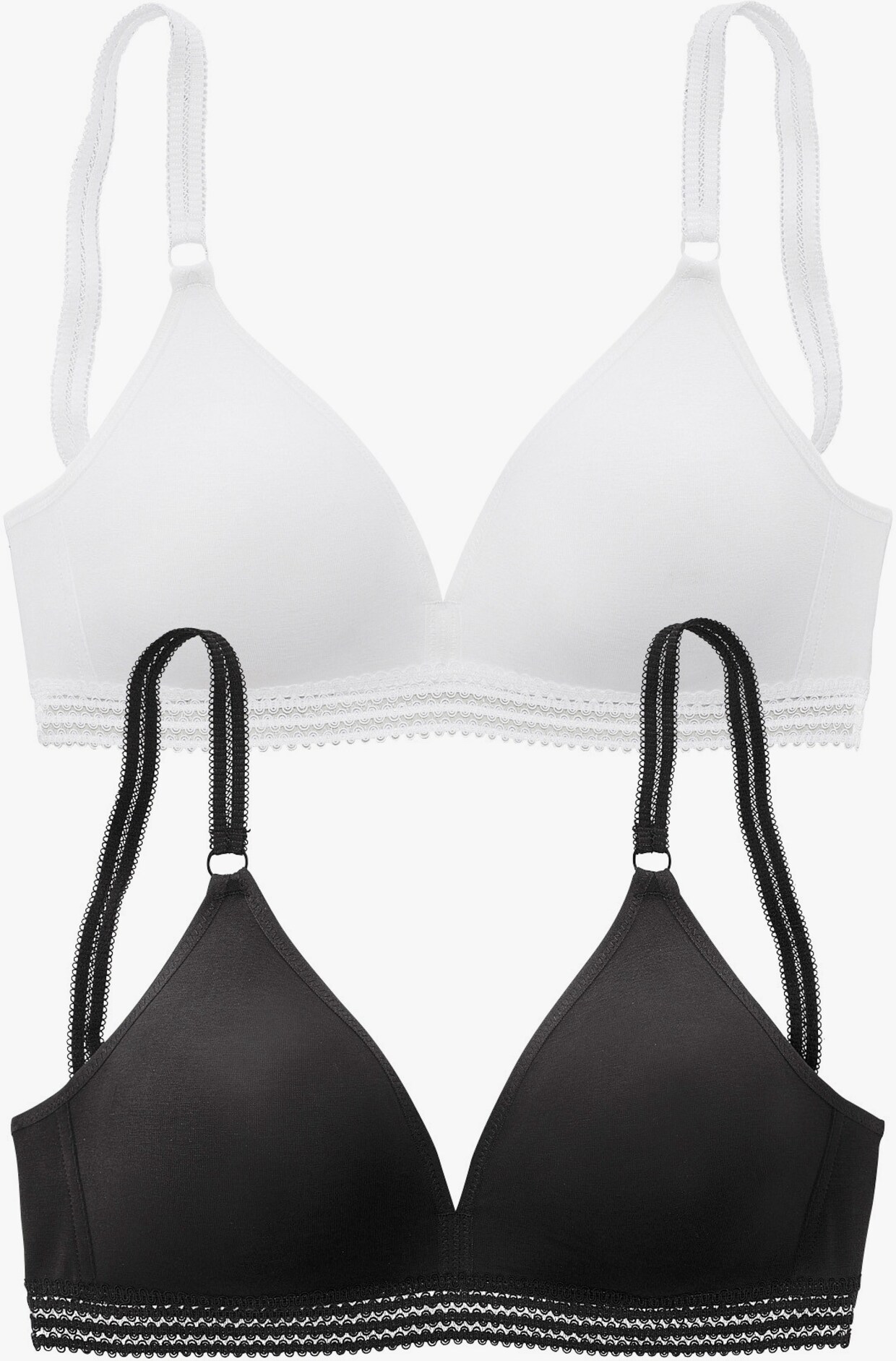 petite fleur Soutien-gorge doux - blanc + noir