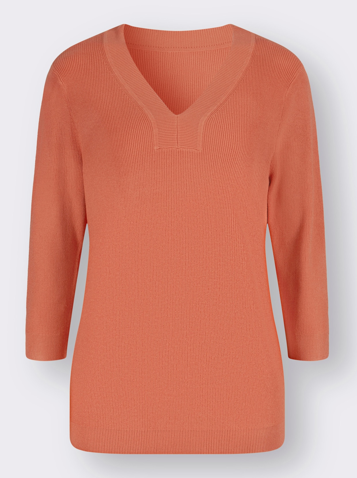 Pullover met V-hals - papaya