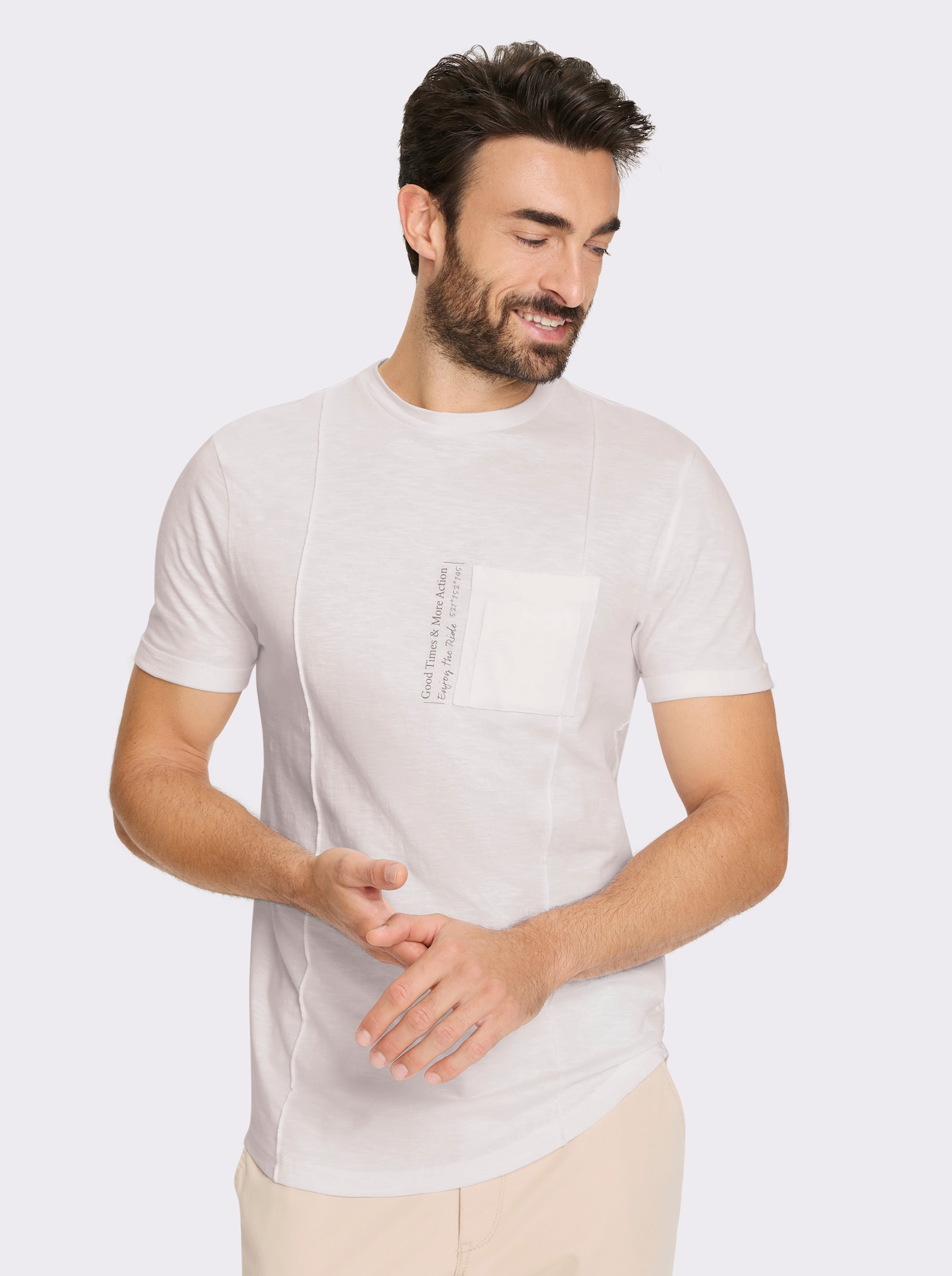 Marco Donati Shirt met korte mouwen en versiering, contrastkleurig - wit