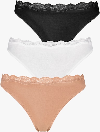 LASCANA String - beige, schwarz, weiß