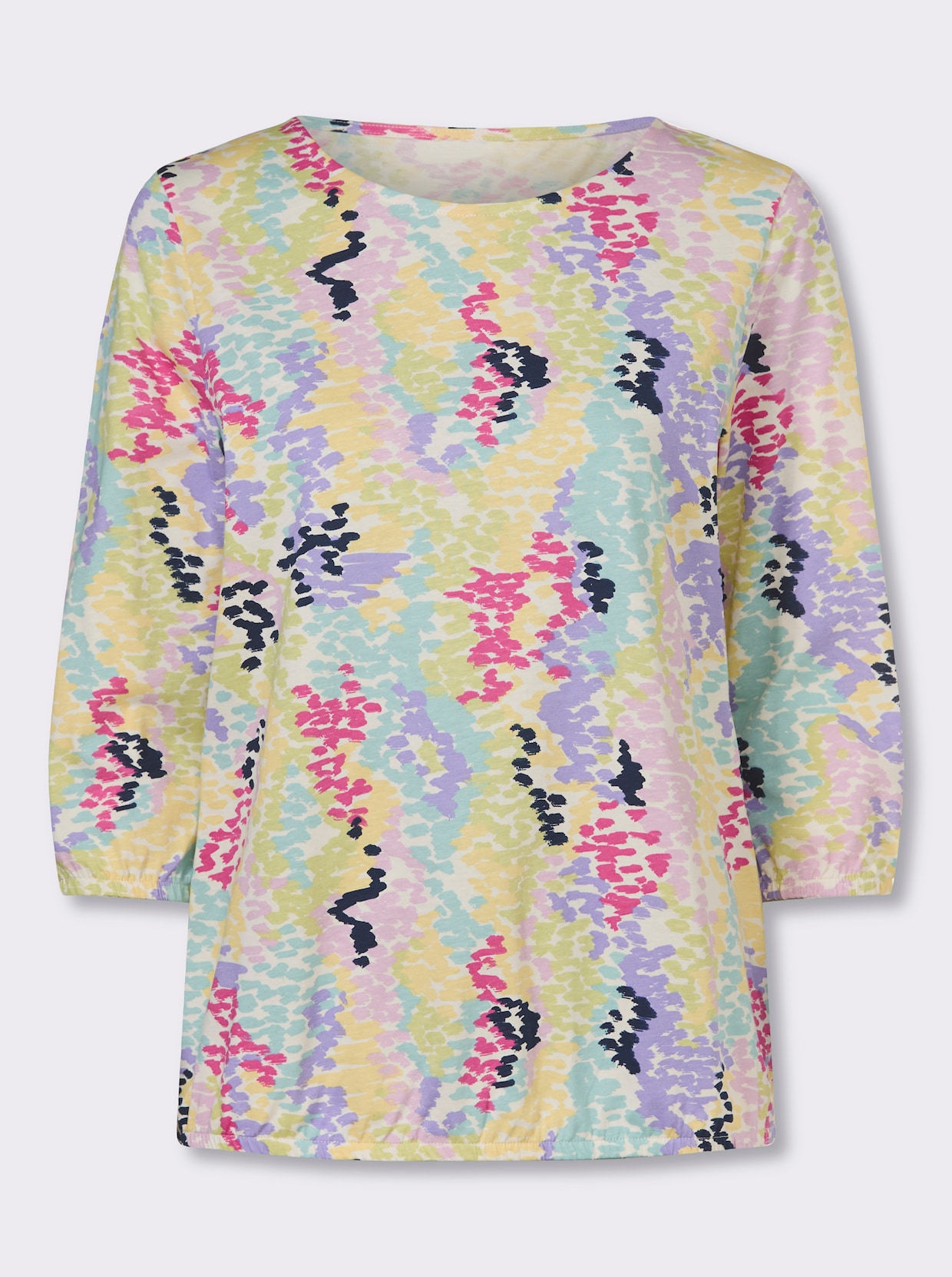 3/4-Arm-Shirt - zitrone-lavendel-bedruckt