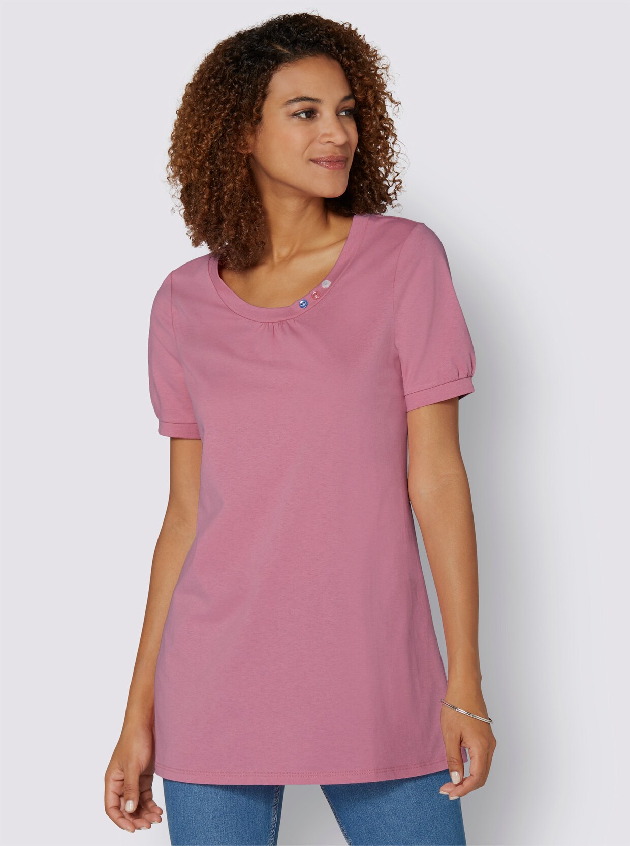 Rundhalsshirt - altrosa