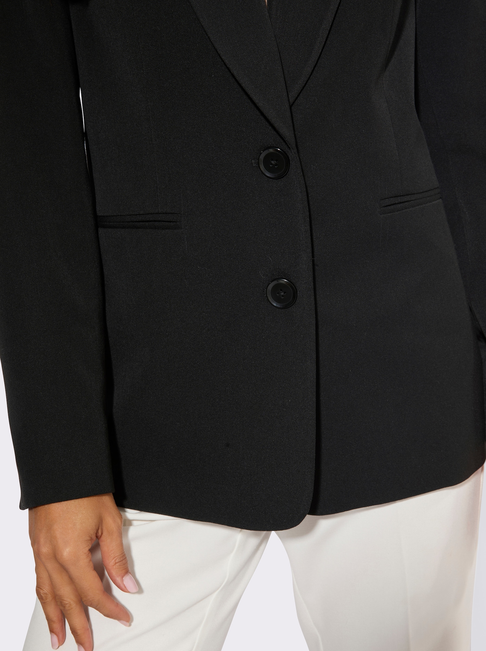 Blazer mit Schulterpolstern - schwarz