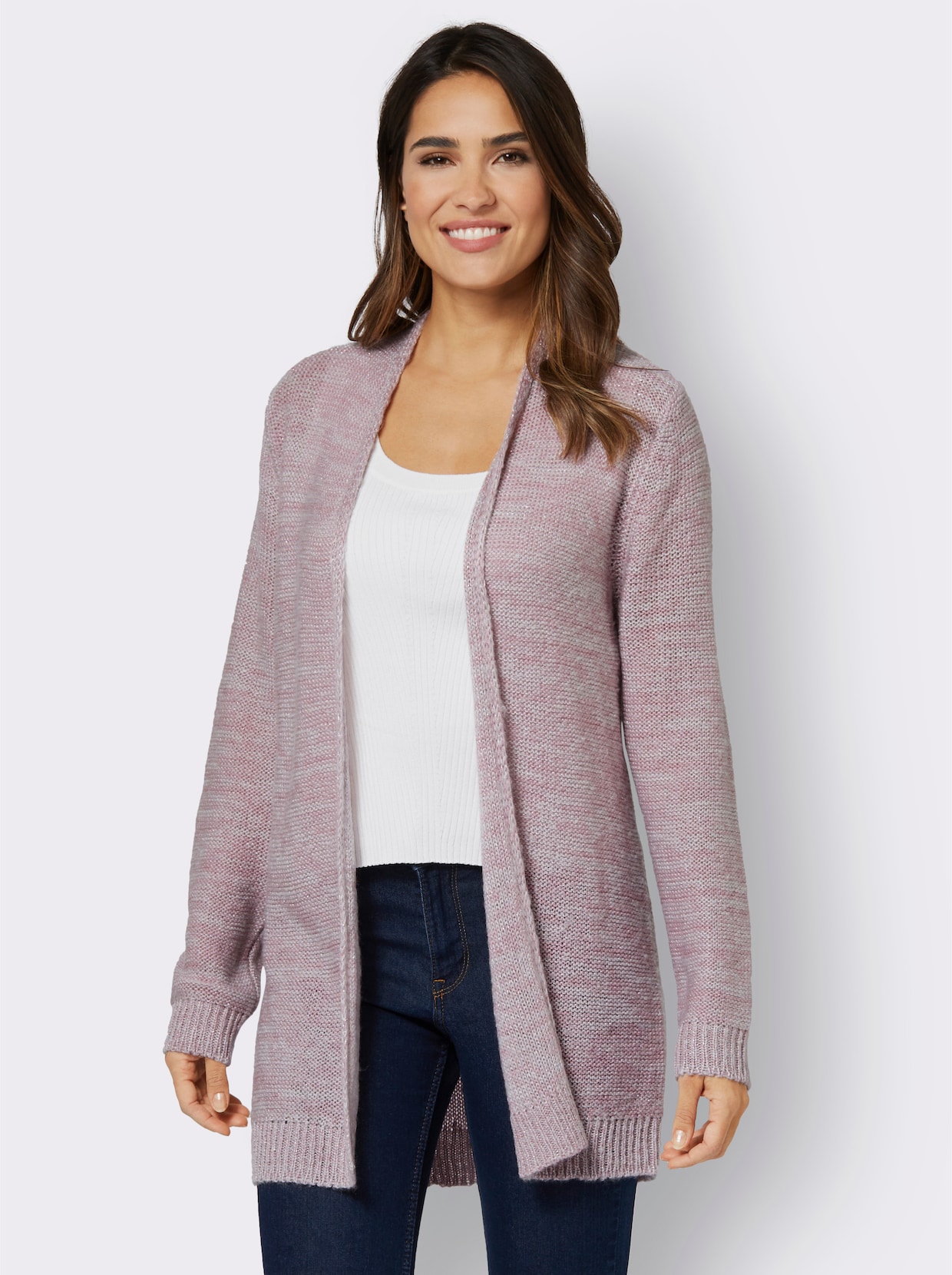 Vest - lichtgrijs/mauve gemêleerd