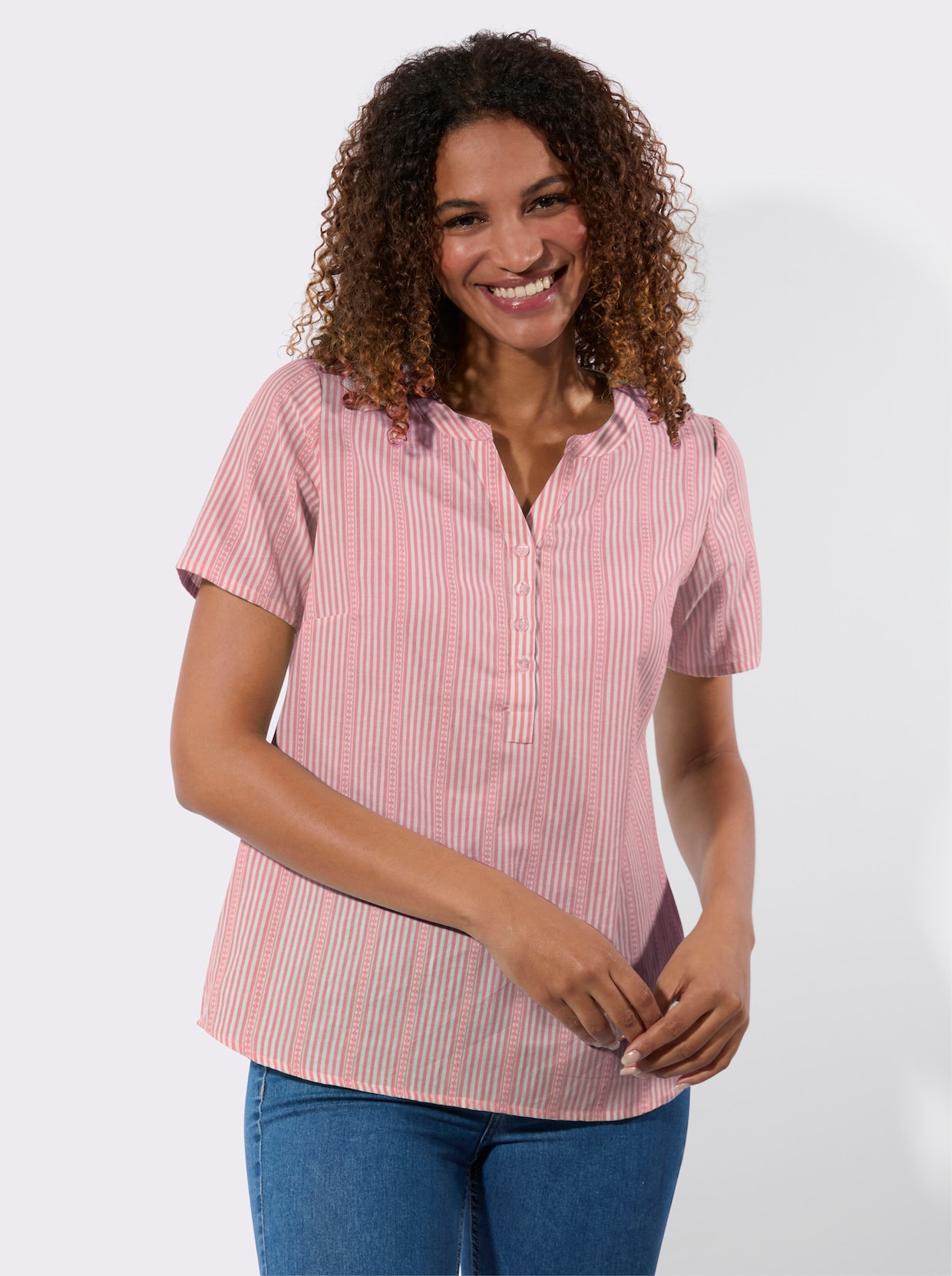 Gestreifte Bluse - flamingo-gestreift