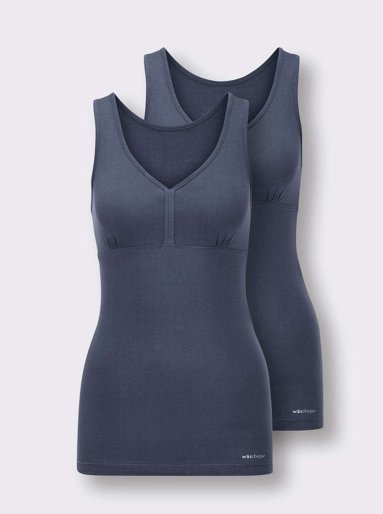 wäschepur BH-Hemd ohne Bügel - rauchblau