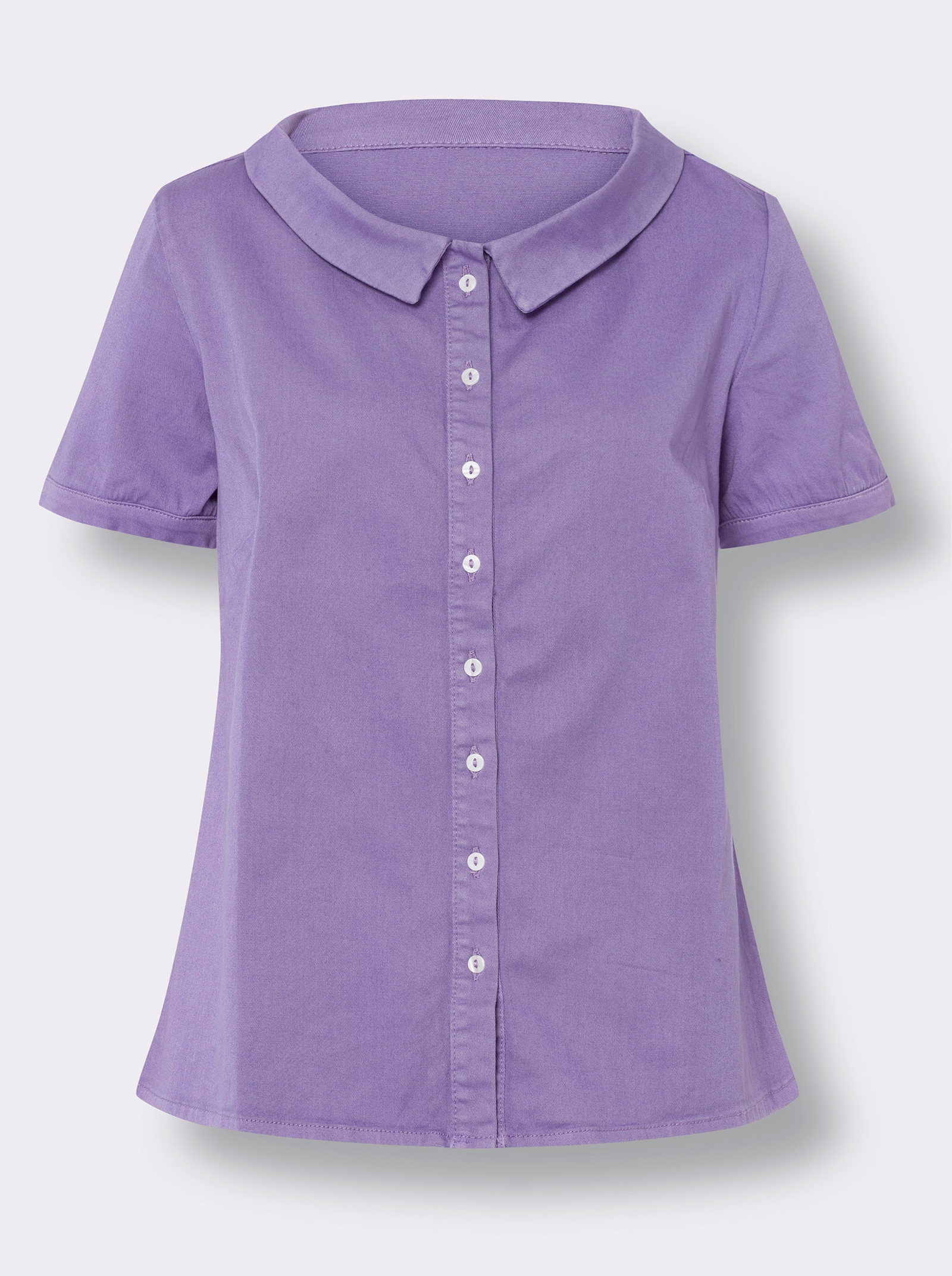 heine Jeansblouse met Peter Pan-kraag - lavendel