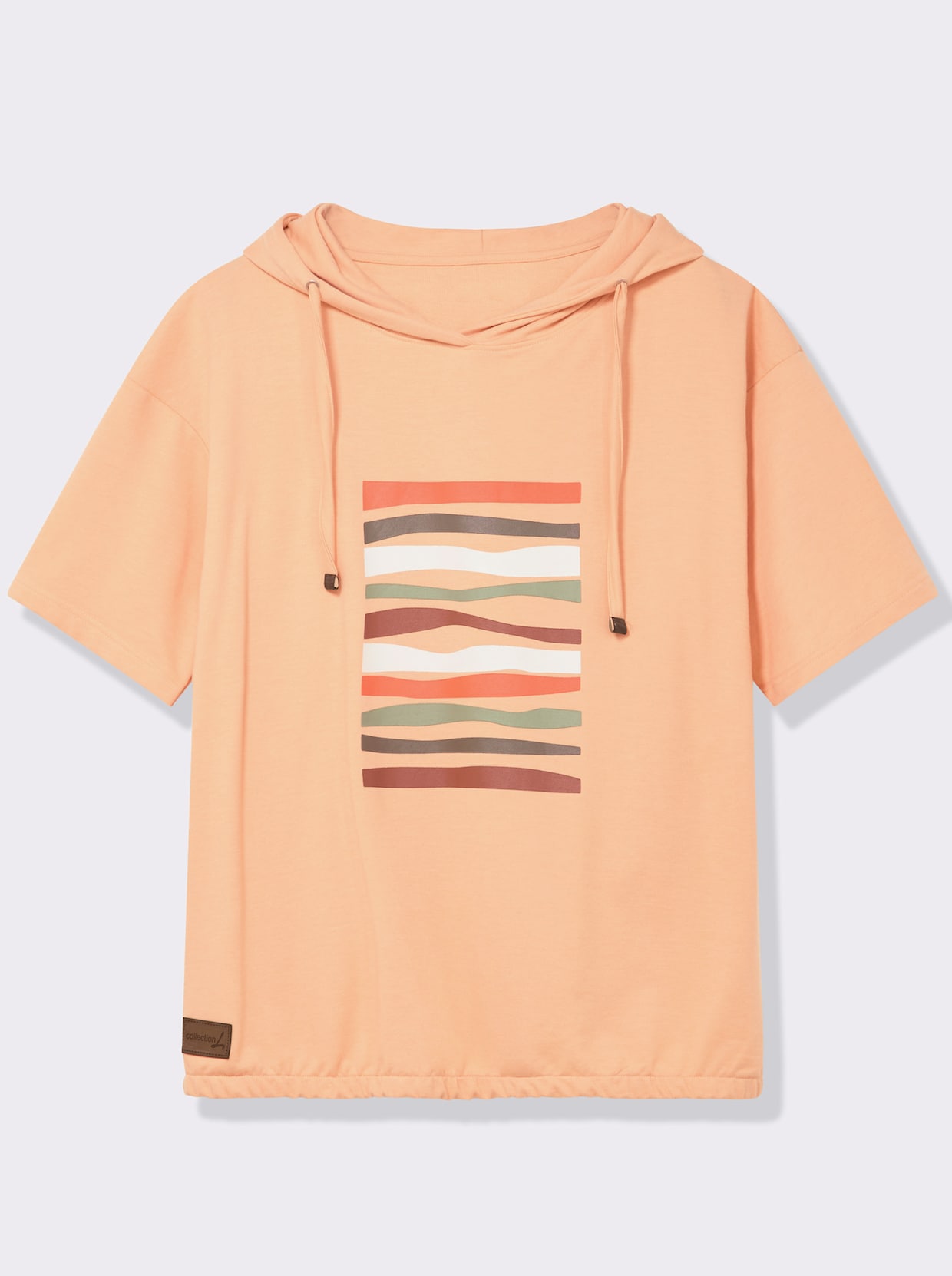 Kapuzensweatshirt - apricot-ecru-bedruckt
