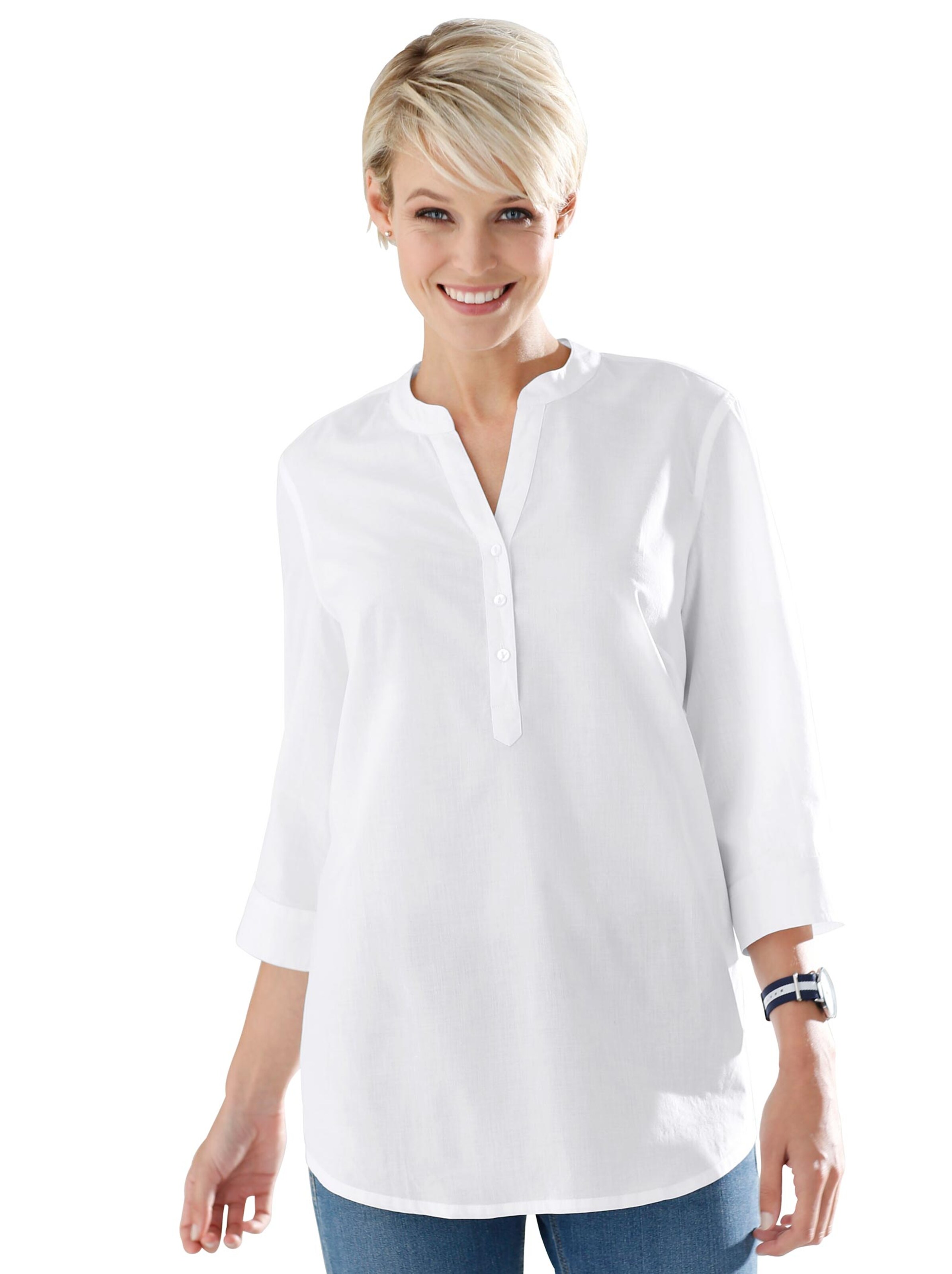 Baumwollbluse - weiß