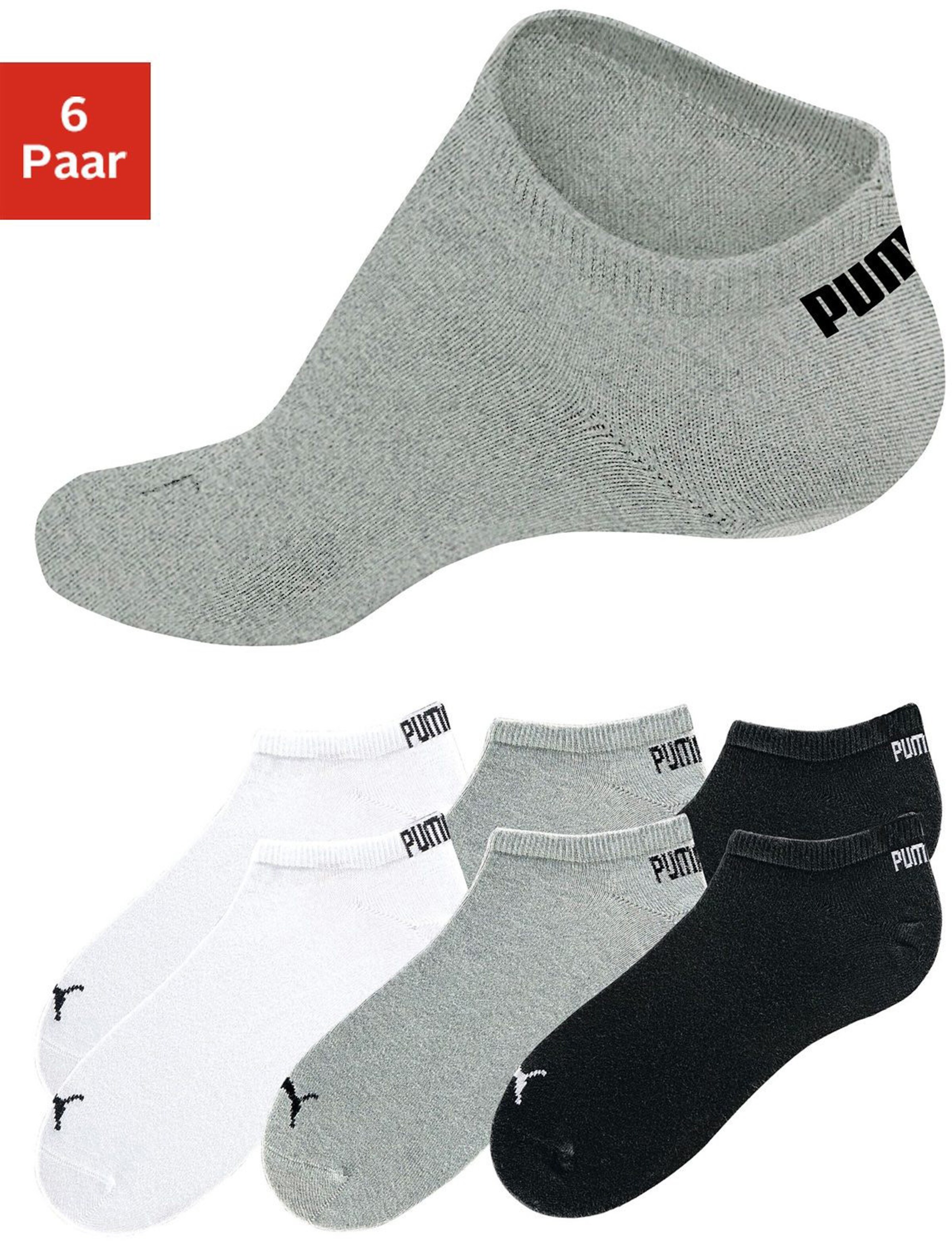 Sneakersocken in weiß, grau-meliert, schwarz von PUMA