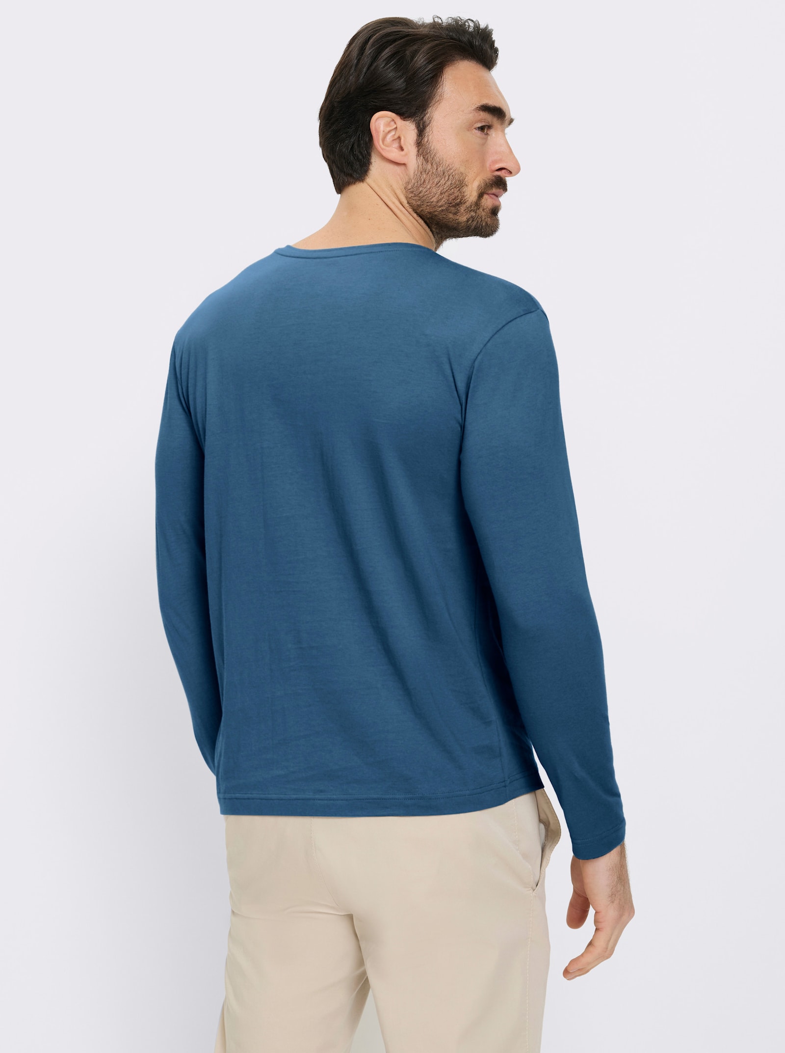 Catamaran Langarmshirt mit Front-Print - jeansblau-kirsche-bedruckt