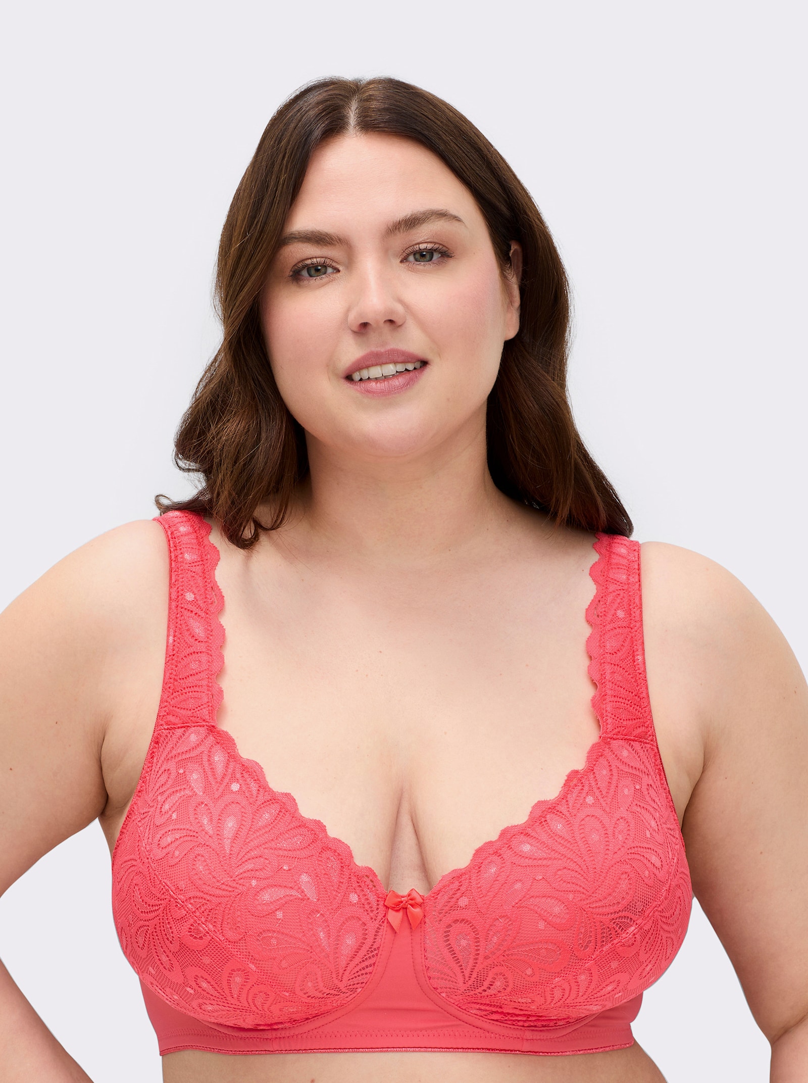 wäschepur Komfort-BH ohne Bügel mit Spitzen-Verzierung - hummer