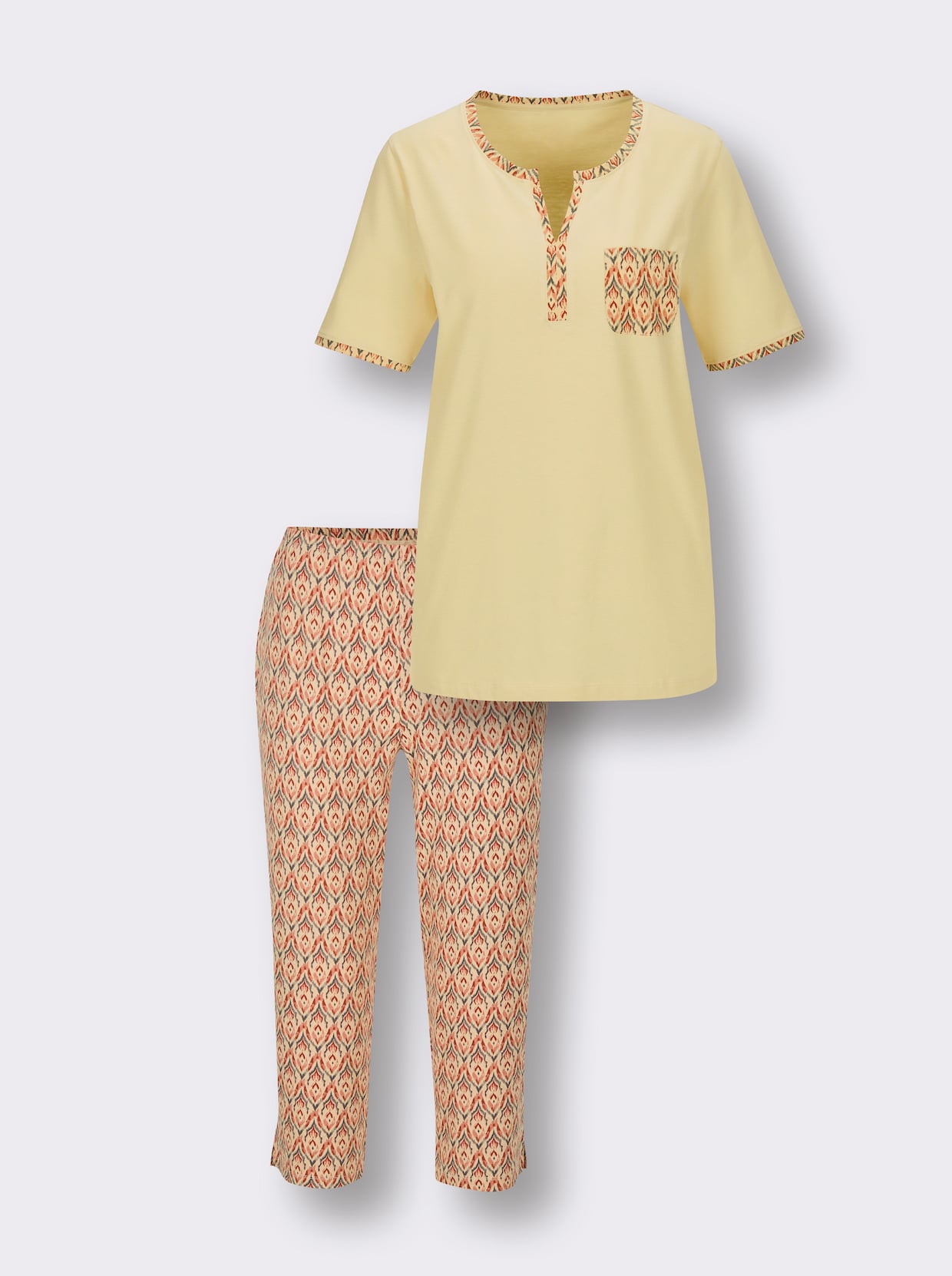 wäschepur Capri-Anzug - vanille-apricot-bedruckt
