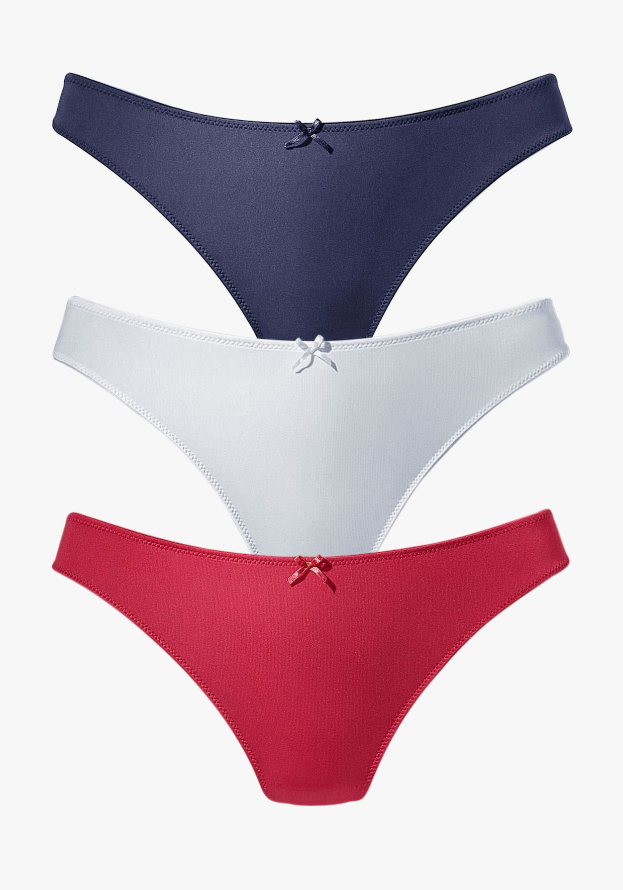 petite fleur String - rouge + marine + blanc