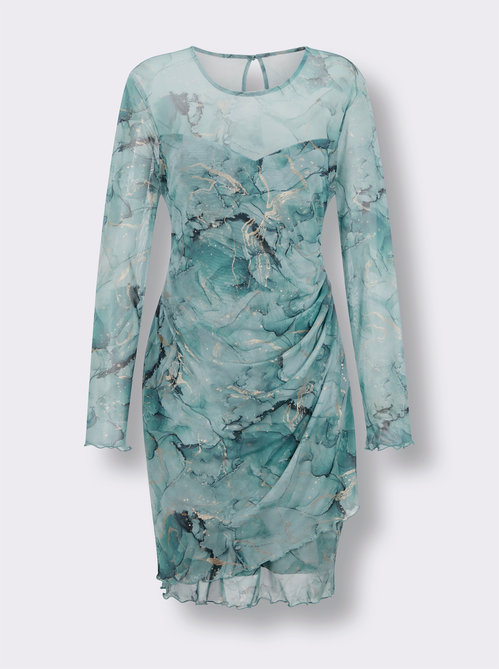 CREATION L PREMIUM Druckkleid in Mesh-Qualität - kalkmint-bedruckt