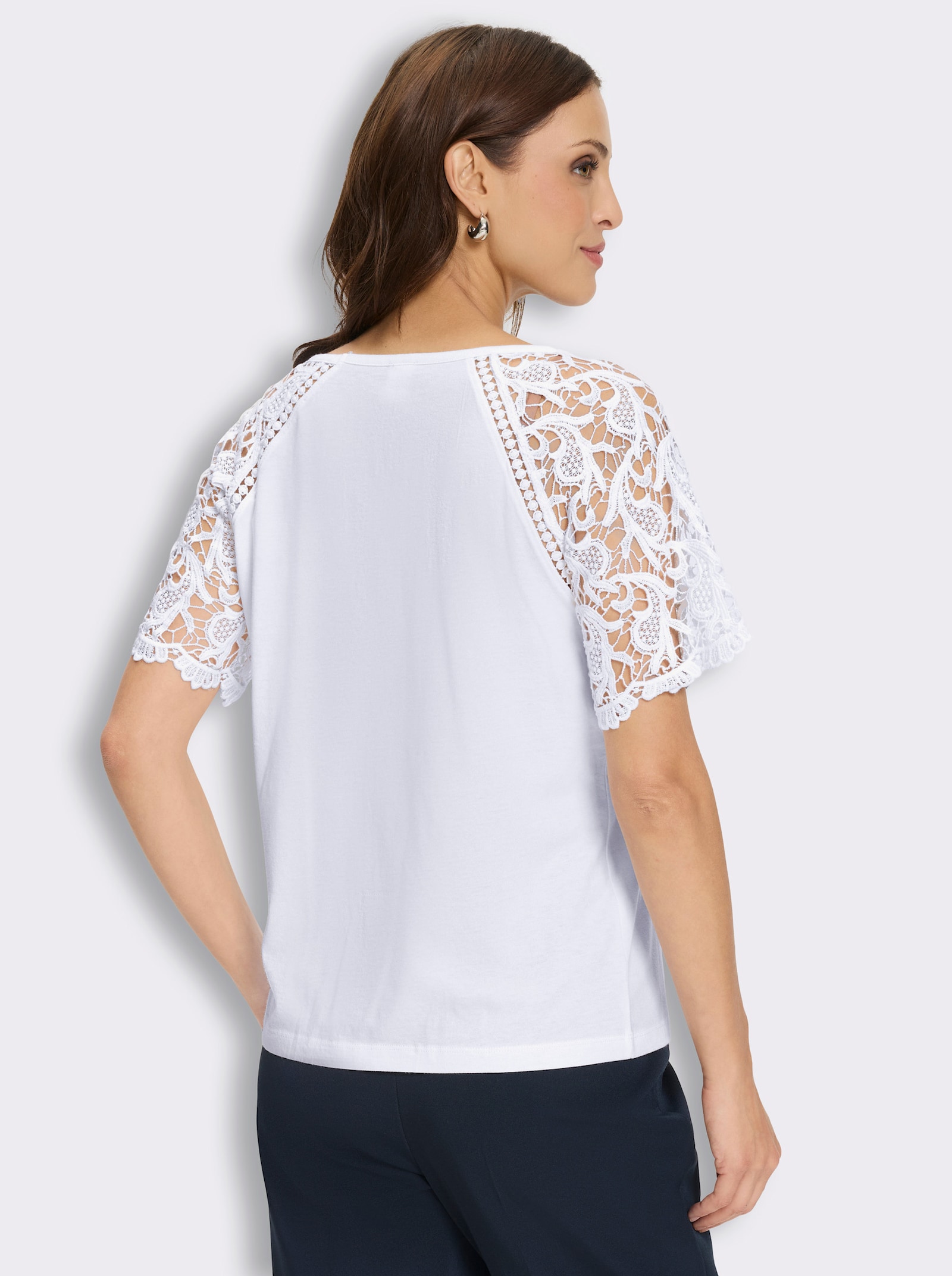 Kurzarmshirt im Modal-Mix - ecru