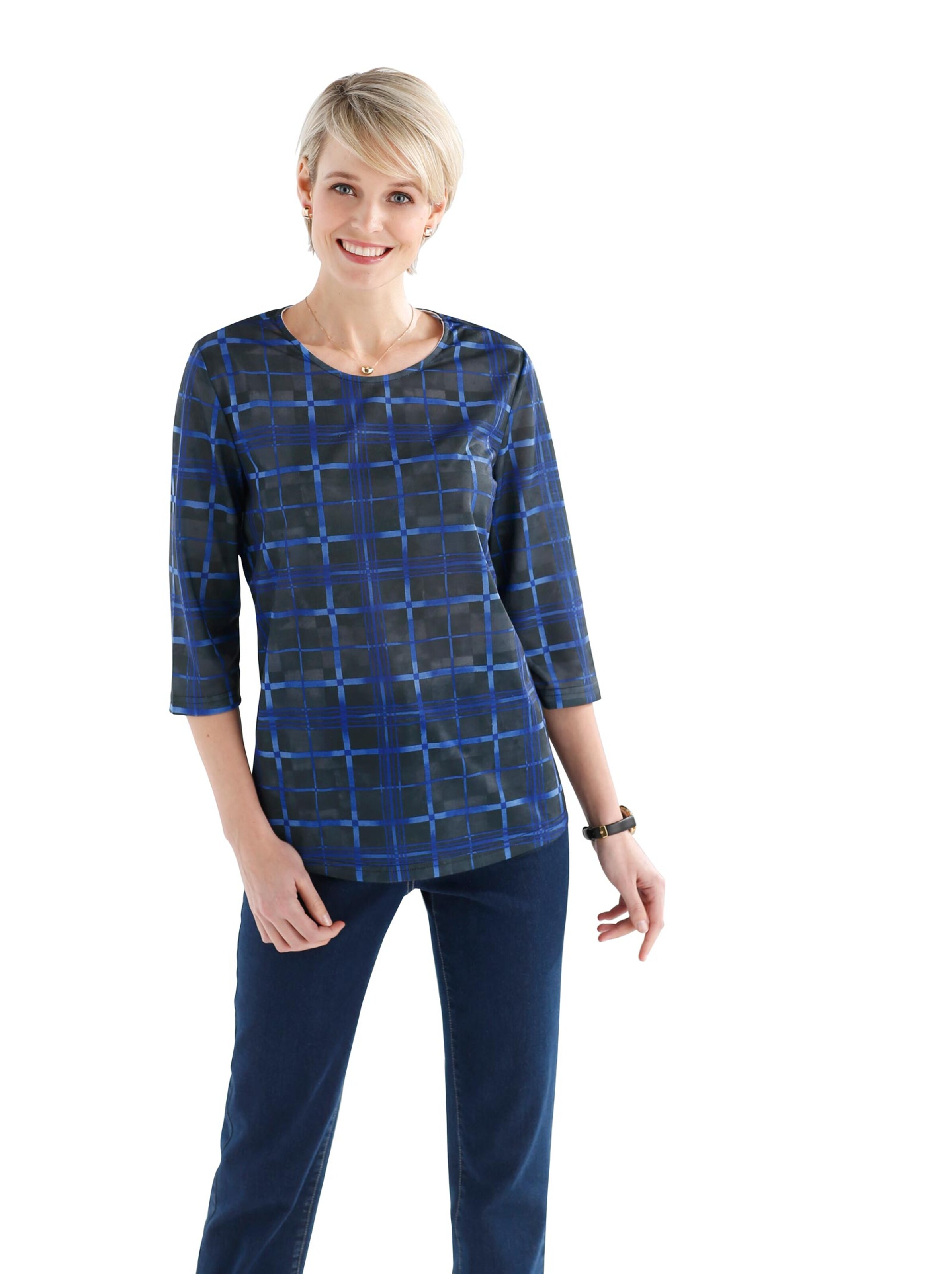 Shirt - schwarz-royalblau-kariert